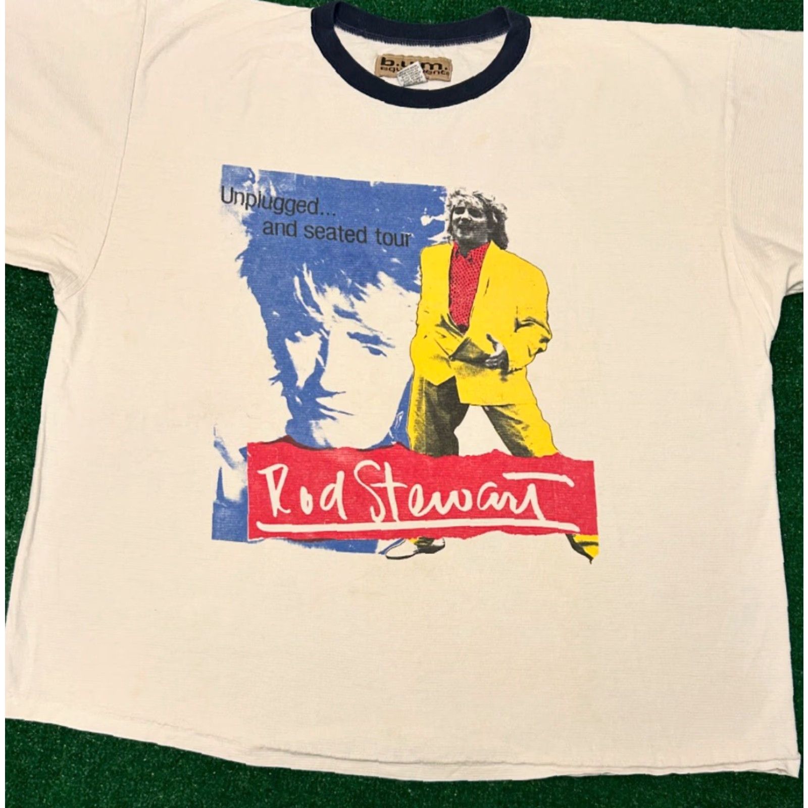 Equipment VINTAGE 90s Bum Equipment Rod Stewart Band Tee Unplugged And Seated Tour Shirt Mens XL White Short Sleeve T-Shirt Size US XL / EU 56 / 4 - 4 Thumbnail