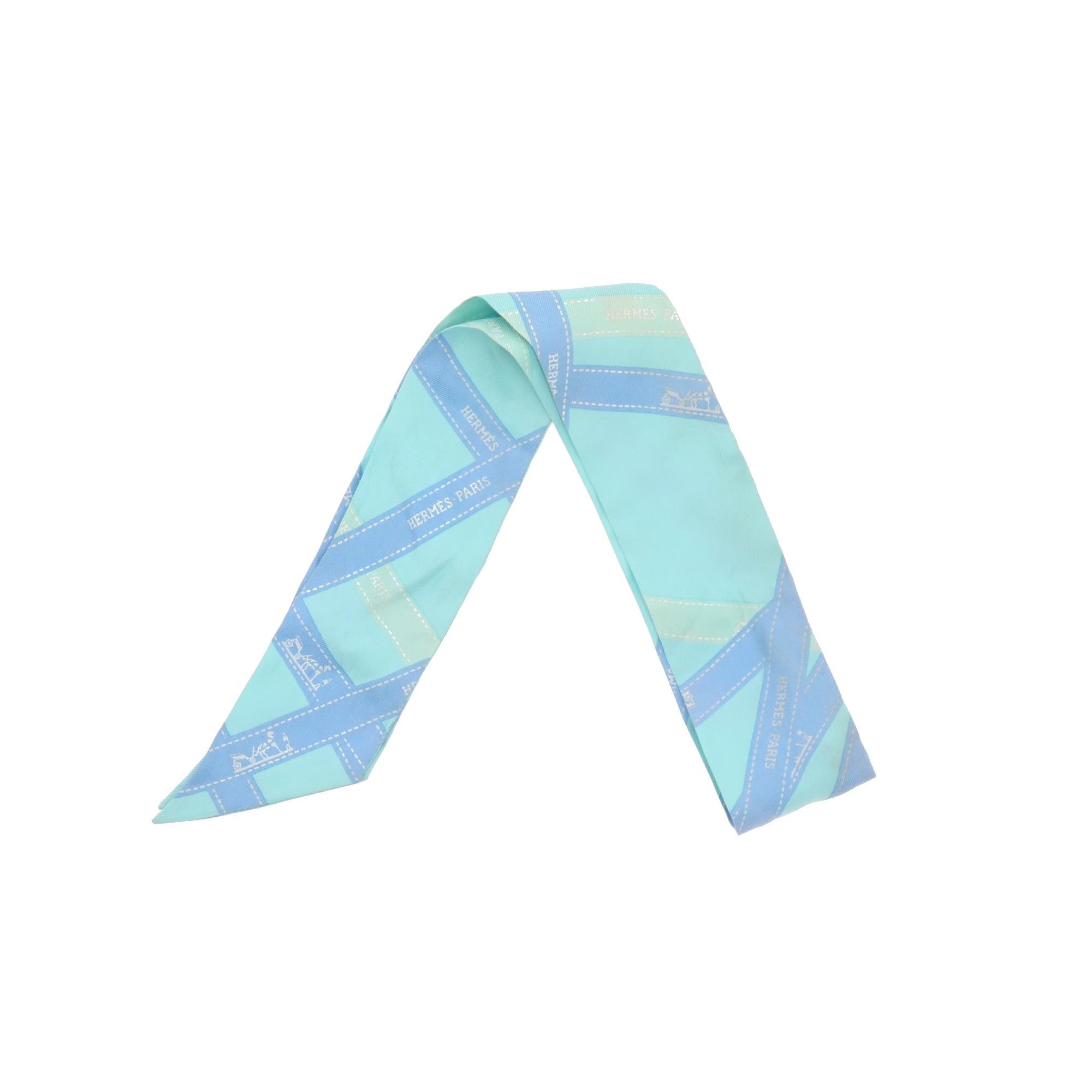image of Hermes Twilly Foulard In Multicolor Silk in Black, Women's