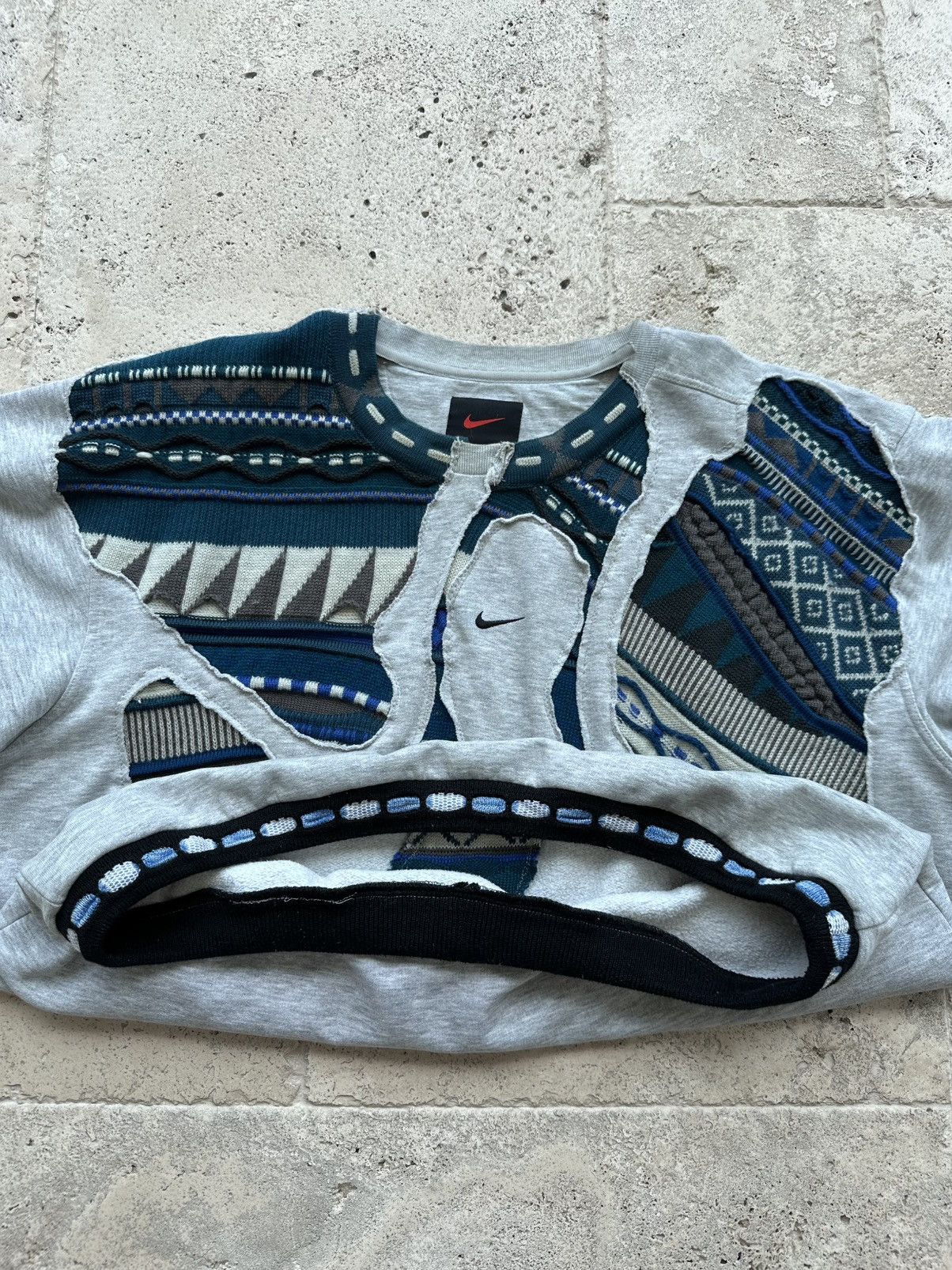 Nike Custom Nike Cut-and-Sew Patchwork Crewneck Size US L / EU 52-54 / 3 - 2 Thumbnail