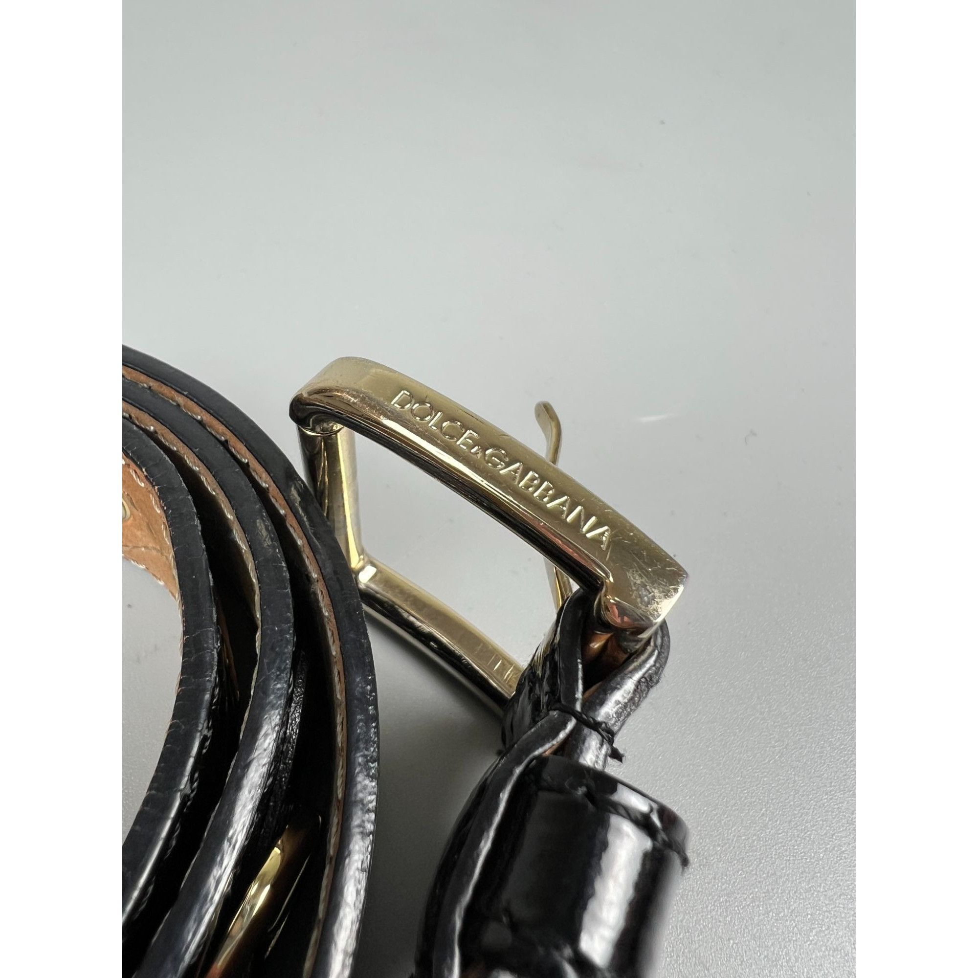 Dolce & Gabbana Dolce & Gabbana Patent Leather Quilted Logo Belt Size ONE SIZE - 3 Thumbnail