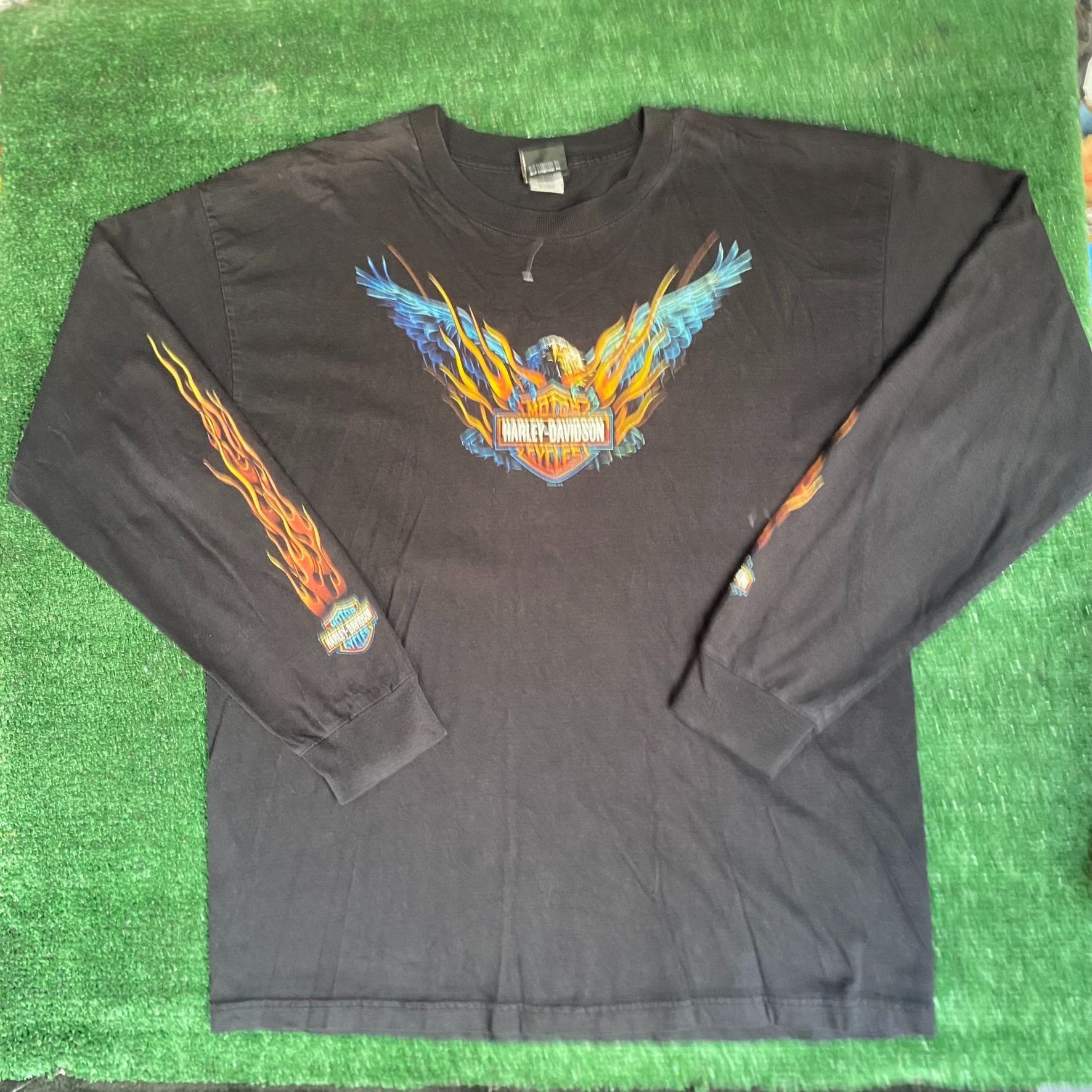 Vintage Y2K Harley Davidson Shirt Biker Motorcycle Logo Tee
