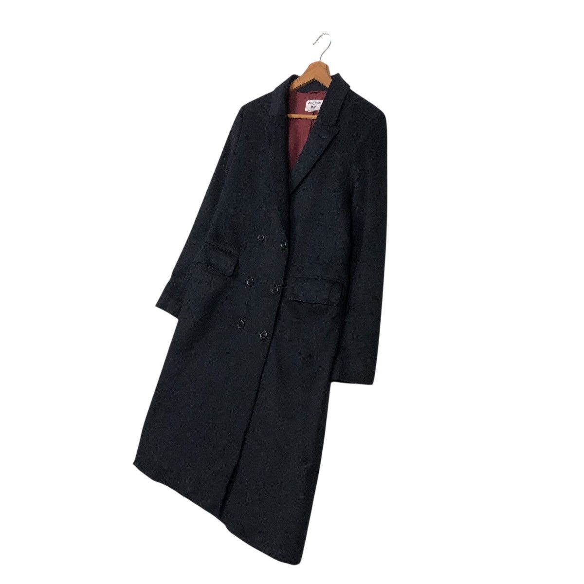 Japanese Brand 📌Rich Black Long Jacket Double Breast Ines De La Fressange Size US XL / EU 56 / 4 - 3 Thumbnail