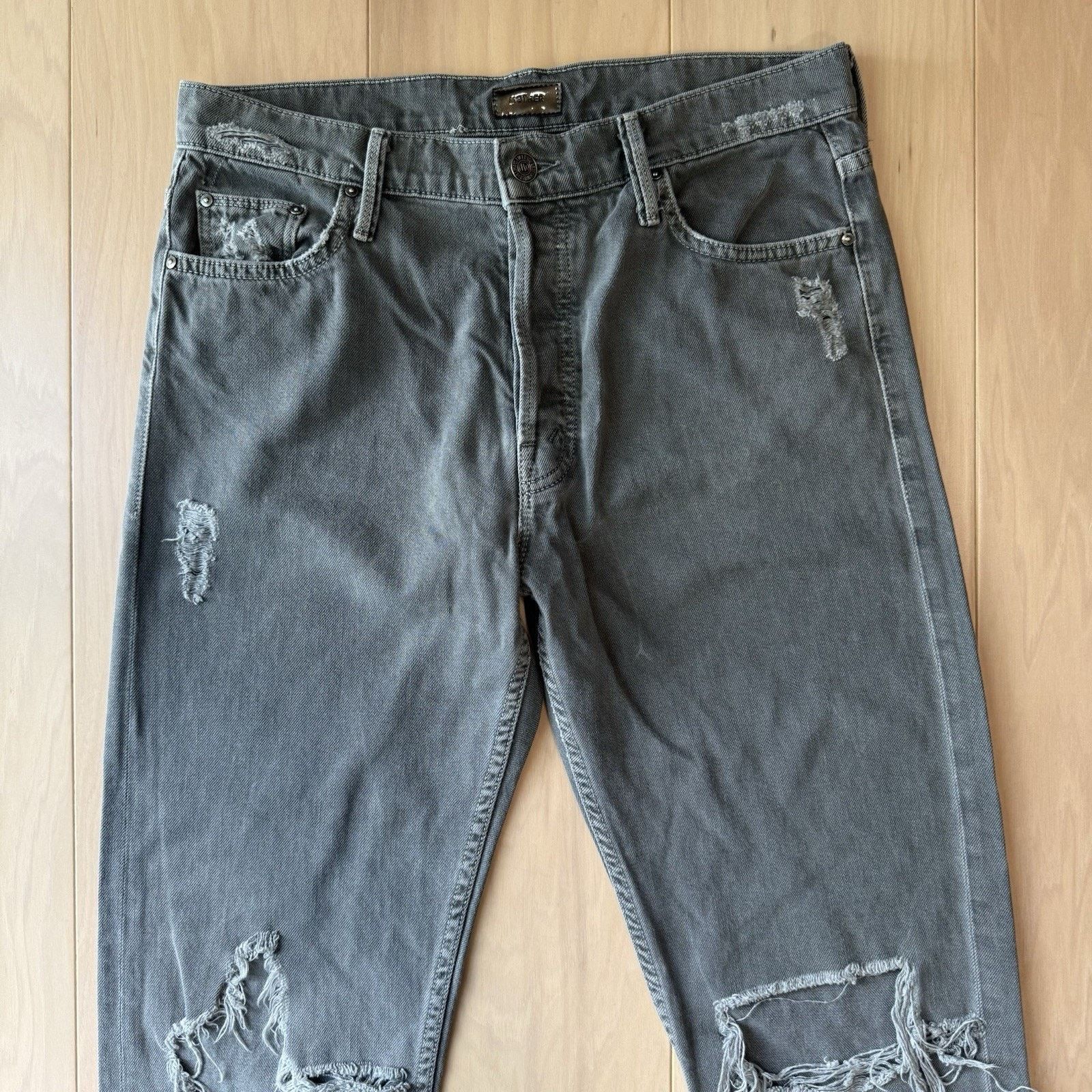 MOTHER Mother Cheeky Jeans Women's 30 Gray Distressed Boho Party Size 30" / US 8 / IT 44 - 3 Thumbnail