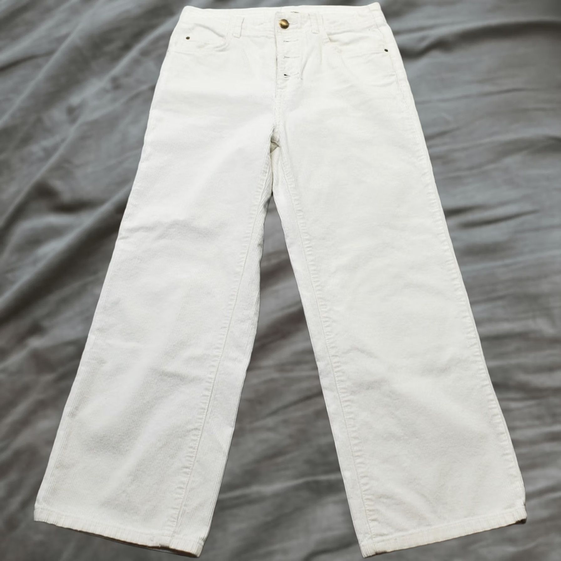 Billabong Billabong Womens White Corduroy Pants 28 Flat Front Straight Button Fly Chino Casual Vintage? No Size 28" / US 6 / IT 42 - 1 Thumbnail