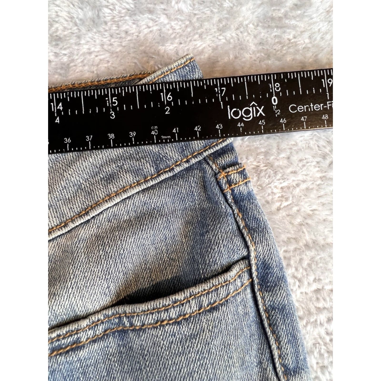 Vintage VINTAGE Allen B Jeans Flared Womens 8 Blue 90s Bohemian Embellished Stones Stone Embroidered Zip Button Inseam 32" Casual Size 30" / US 8 / IT 44 - 3 Thumbnail
