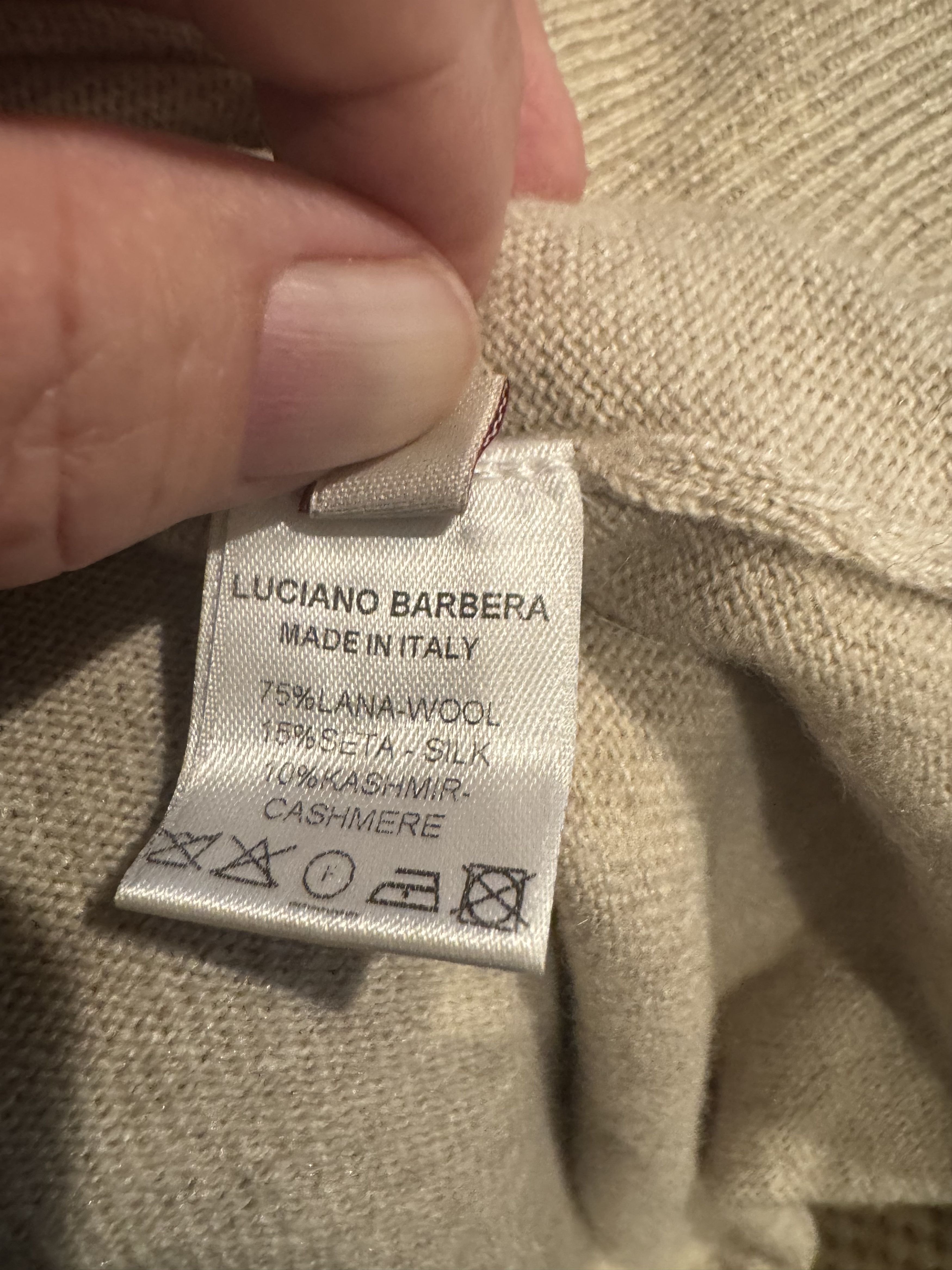 Luciano Barbera Cashmere Sweater Size 52
