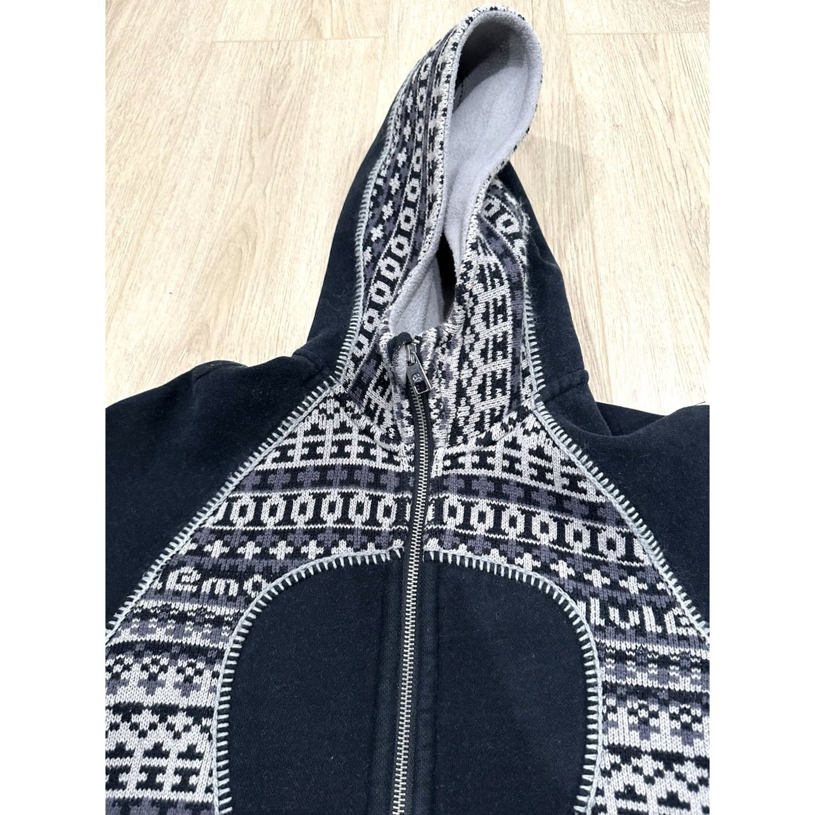 Lululemon Lululemon Hoodie Womens 2 Black Scuba SPECIAL EDITION Jacket Fair Isle Knit Size XS / US 0-2 / IT 36-38 - 5 Thumbnail