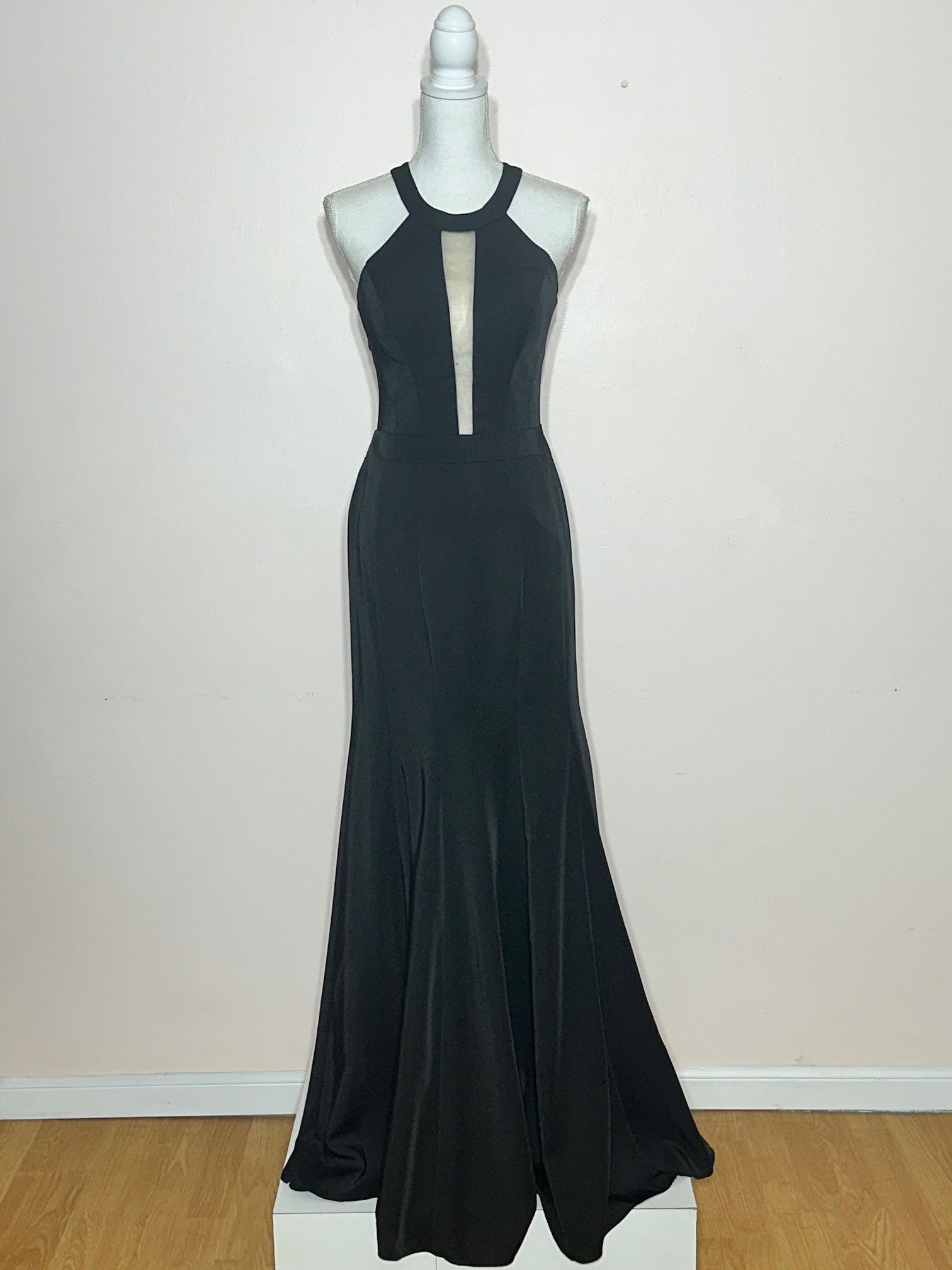 Other Let's Black Jersey Bias Scuba-Back Gown Size M Size M / US 6-8 / IT 42-44 - 2 Thumbnail