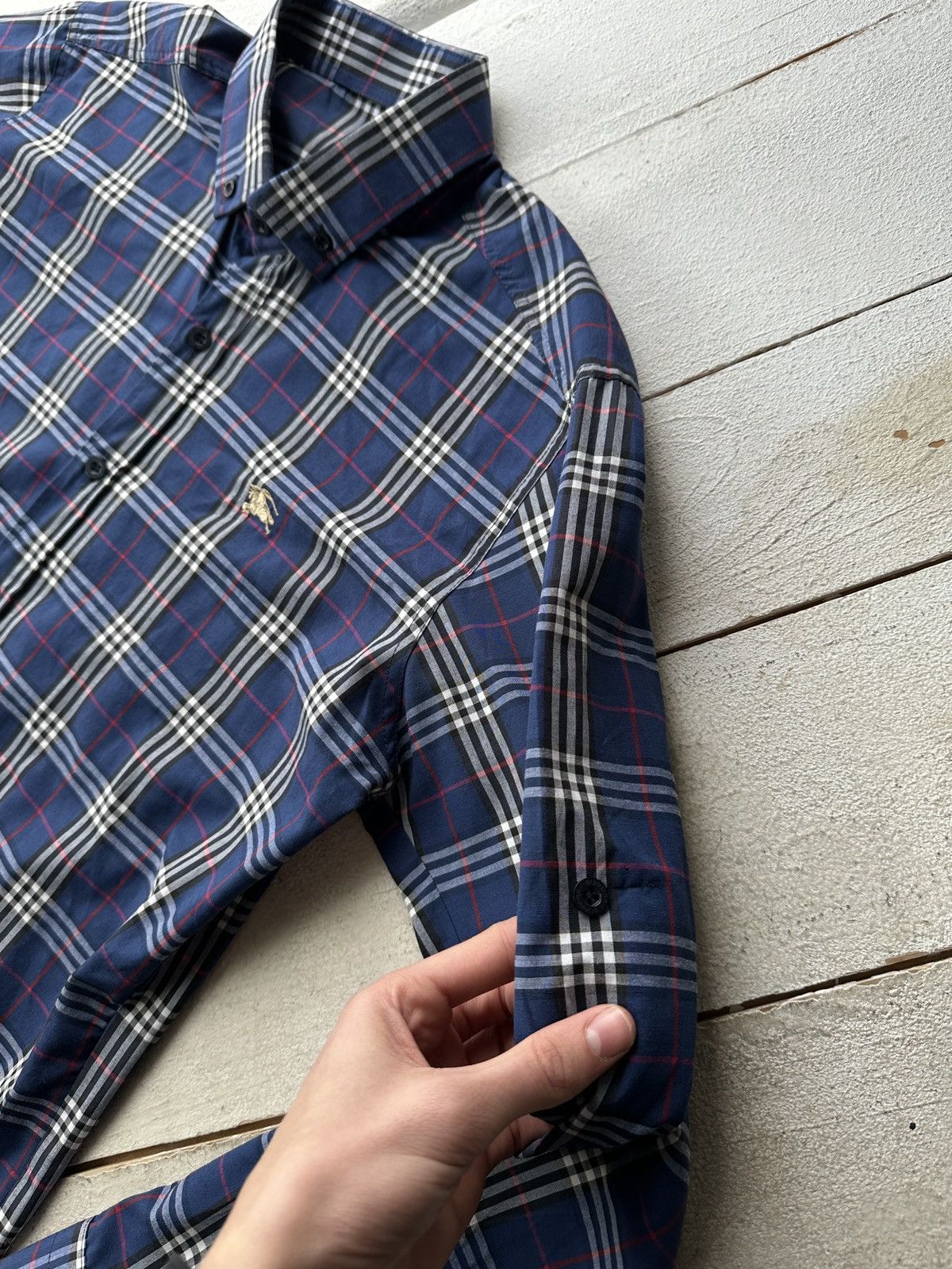 Other 🚨 BURBERRY LUXURY MEN SHIRT WITH LOGO NOVA CHECK BLUE Size US L / EU 52-54 / 3 - 12 Thumbnail