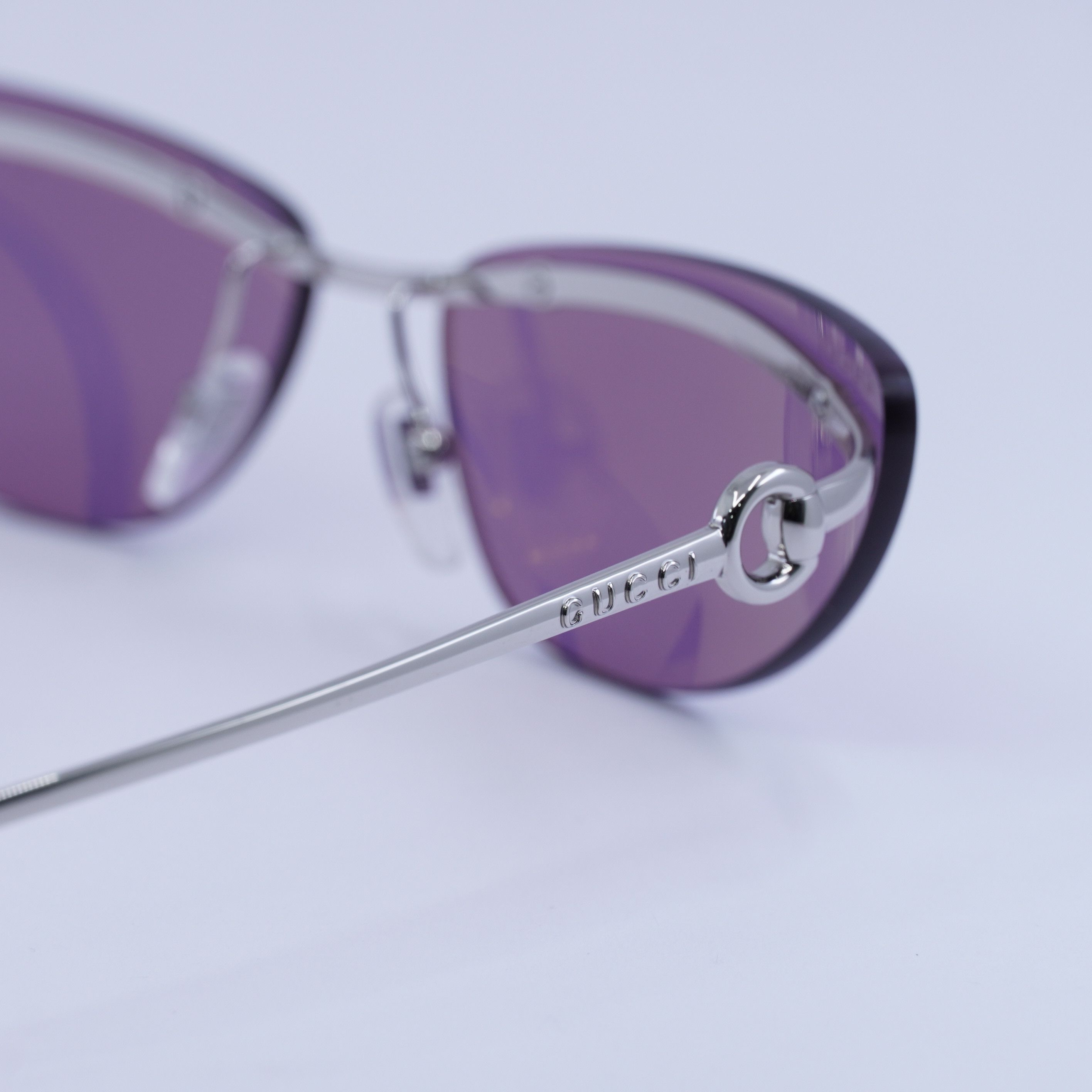 Gucci 🕶️ New Gucci GG1701S 003 Silver/Violet Sunglasses Size ONE SIZE - 9 Thumbnail