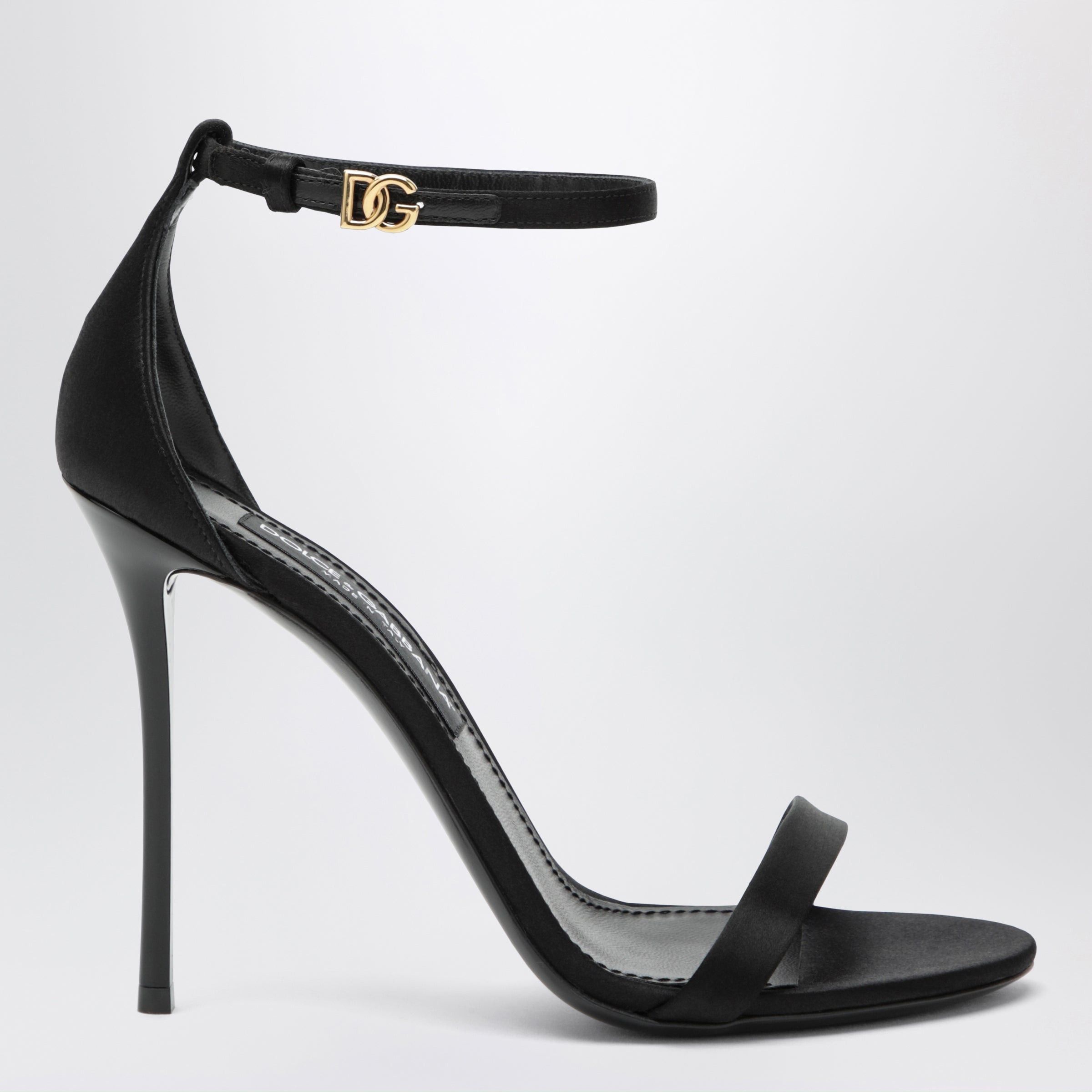 Dolce & Gabbana Dolce&Gabbana Keira Sandal In Black Satin Size US 8 / IT 38 - 1 Thumbnail