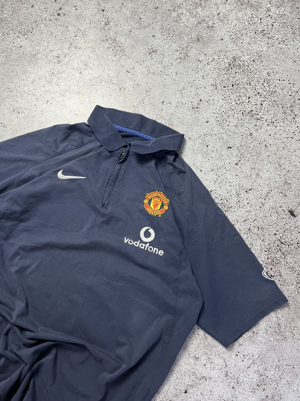 Nike × Vintage 👹Vintage Nike Manchester United T-Shirt Vodafone 1/4 zip 04 Size US M / EU 48-50 / 2 - 2 Thumbnail