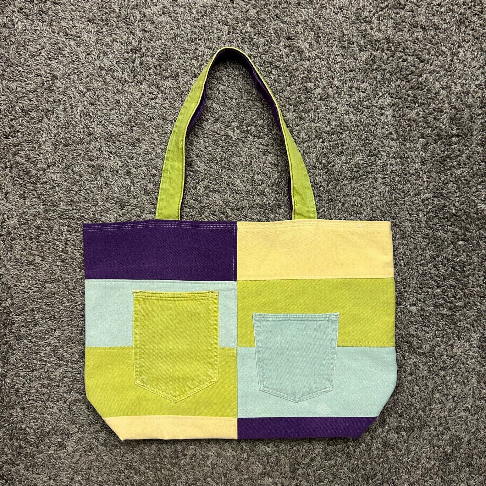 Handmade × Vintage Handmade Patchwork Denim Bag Oversized Tote Shoulder Bag Size ONE SIZE - 9 Thumbnail