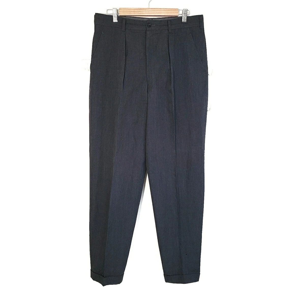 Comme des Garcons Homme Plus Casual Pants full length plain zipper 1 tucks wool Dark Grey Size US 32 / EU 48 - 1 Thumbnail