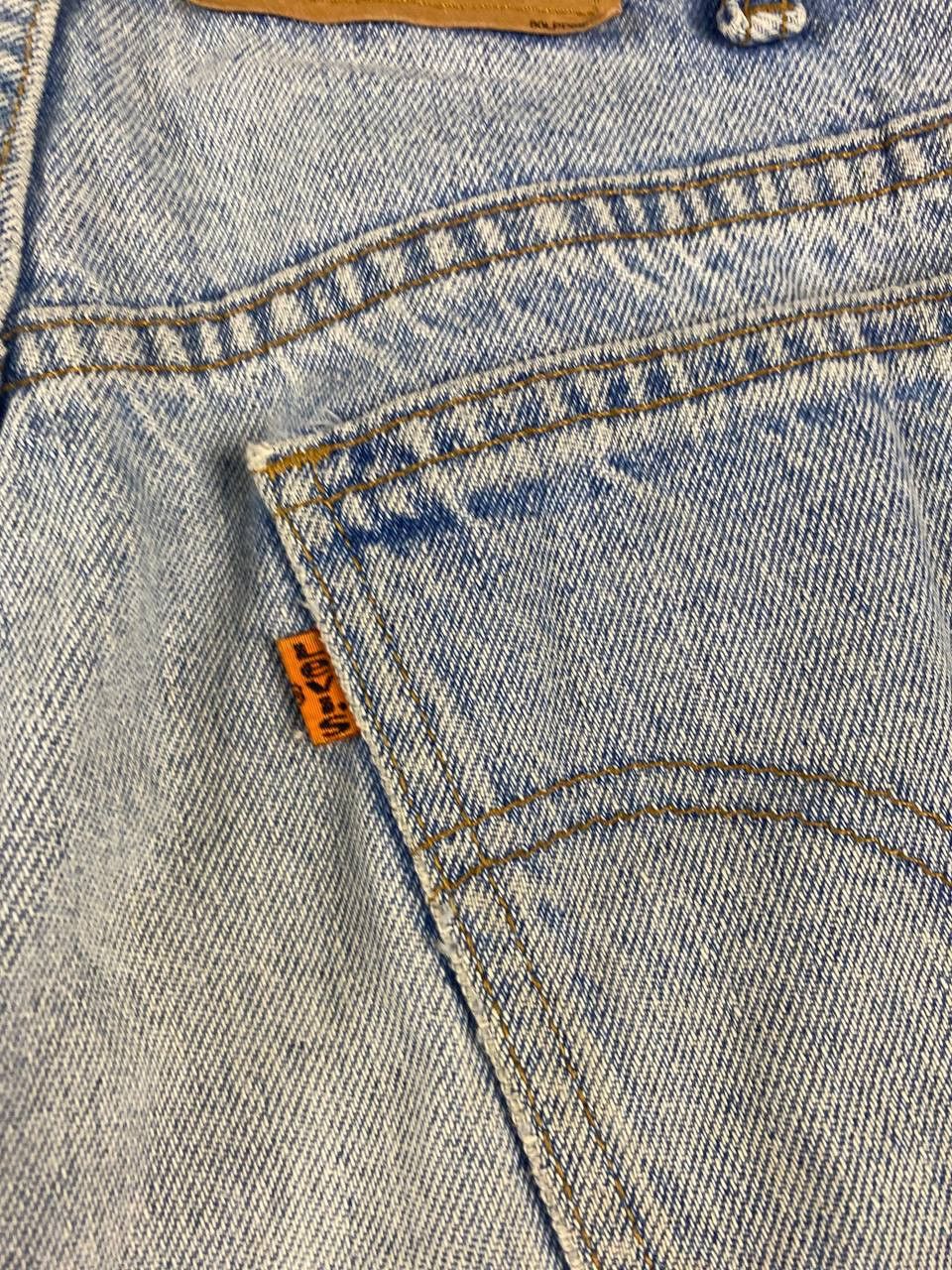 Levi's vintage levis 665 orange tab paint splatter denim Size US 33 - 5 Thumbnail
