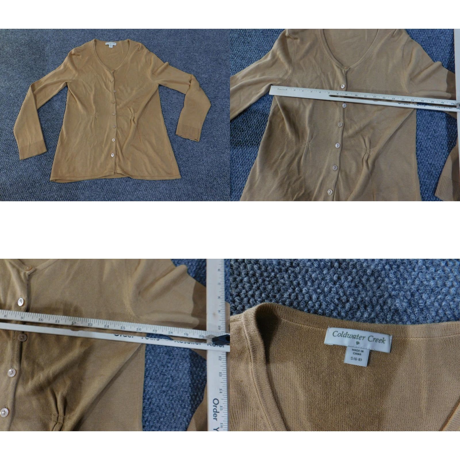 Coldwater Creek Coldwater Creek Cardigan Sweater Womens Small Tan V Neck Button Front Knit Size S / US 4 / IT 40 - 8 Thumbnail