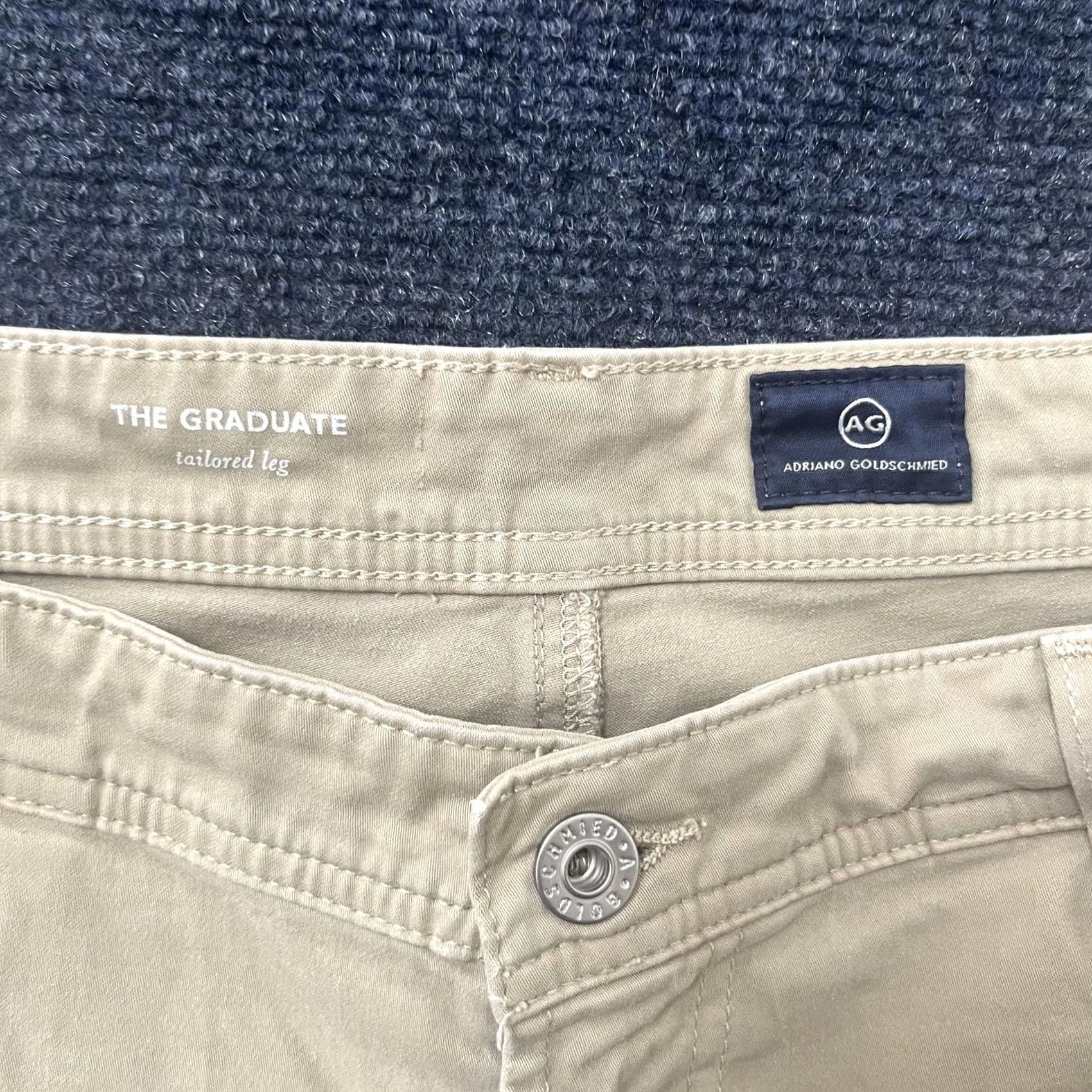 Vintage AG Adriano Goldschmied Mens Large Beige Khaki Pants Vintage Size US 36 / EU 52 - 2 Thumbnail