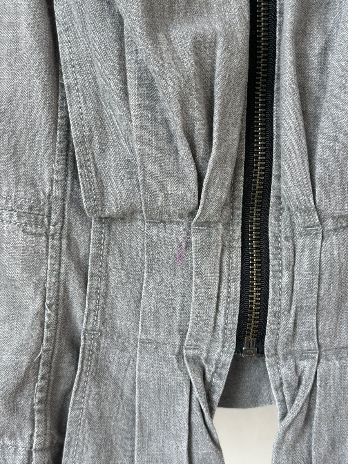 If Six Was Nine Vintage Washed GrayZip Denim Top Size M / US 6-8 / IT 42-44 - 4 Thumbnail