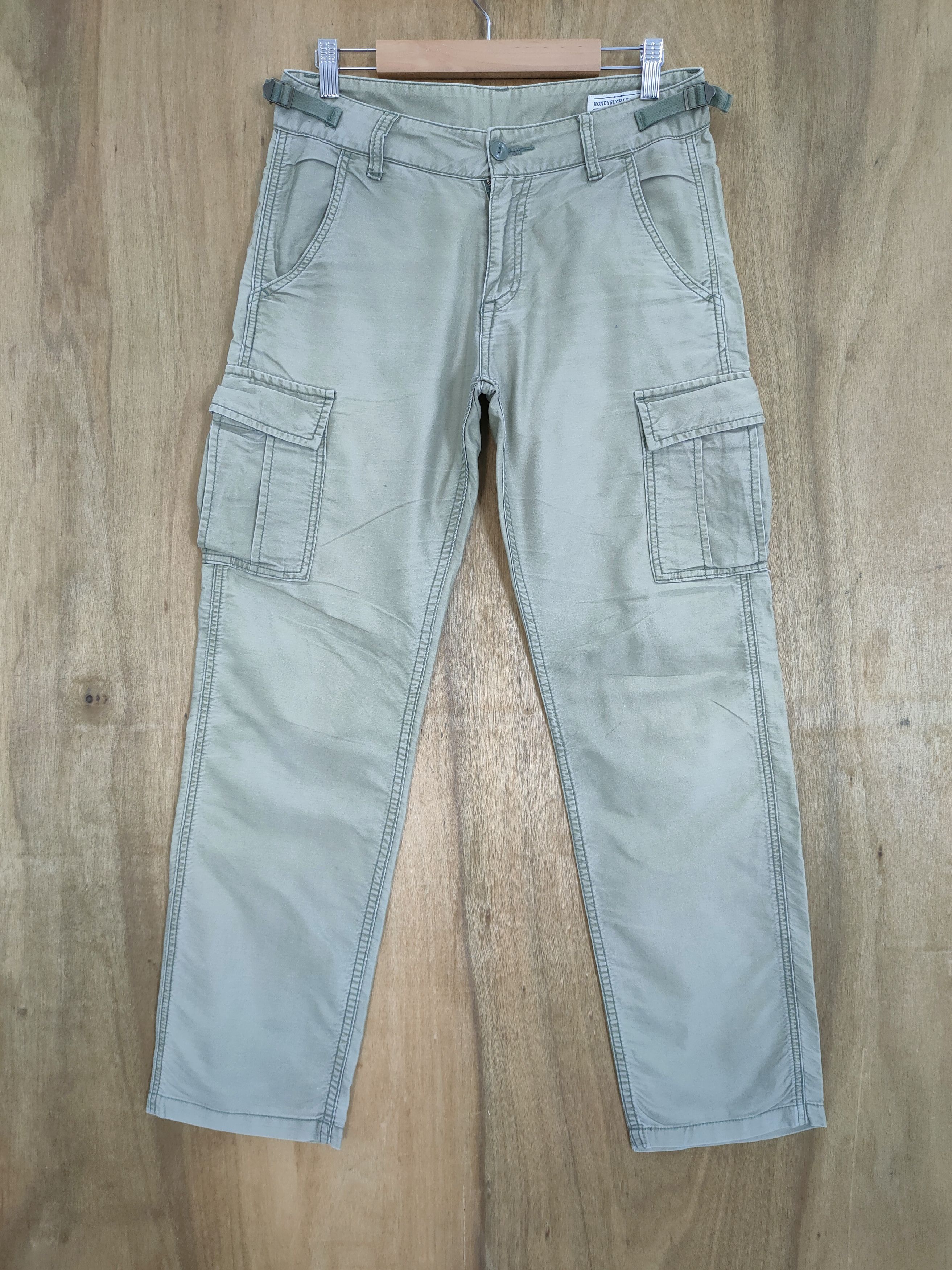 Japanese Brand HONEYSUCKLE MINT GREEN CARGO PANTS Size US 29 - 1 Thumbnail