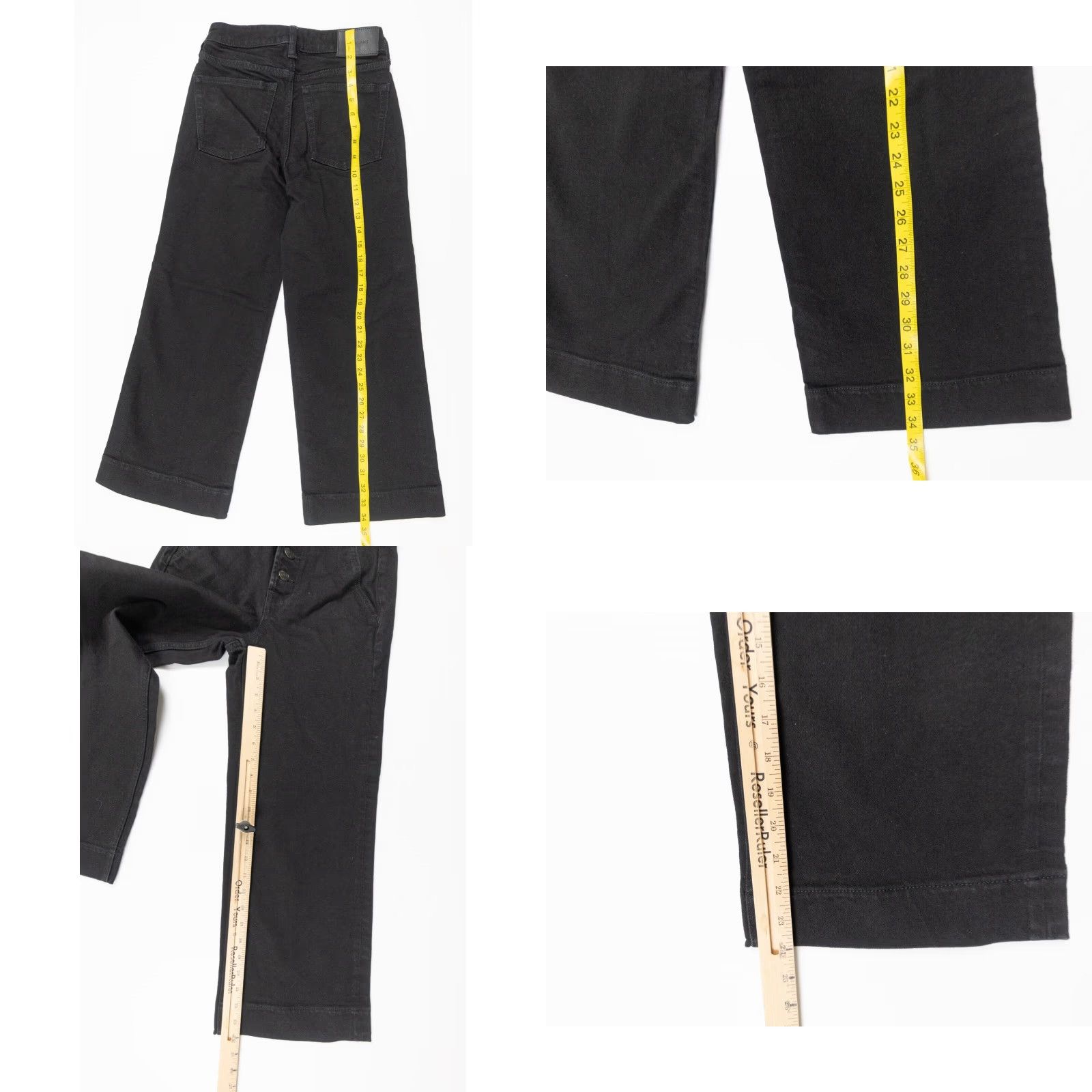Everlane Everlane Jeans Women The Wide Leg Ankle 25 Black Cotton Denim Button Fly 5-Pocket Mens Womens Boys Girls Size 42" / US 20 - 8 Thumbnail