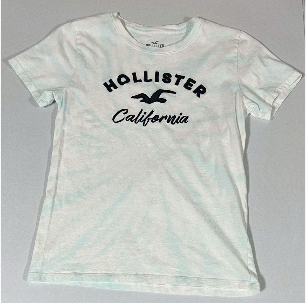 Hollister Hollister White Tie Dye Logo Graphic T-Shirt Top Tee XS 🤍🩵✨ Size US XS / EU 42 / 0 - 1 Thumbnail