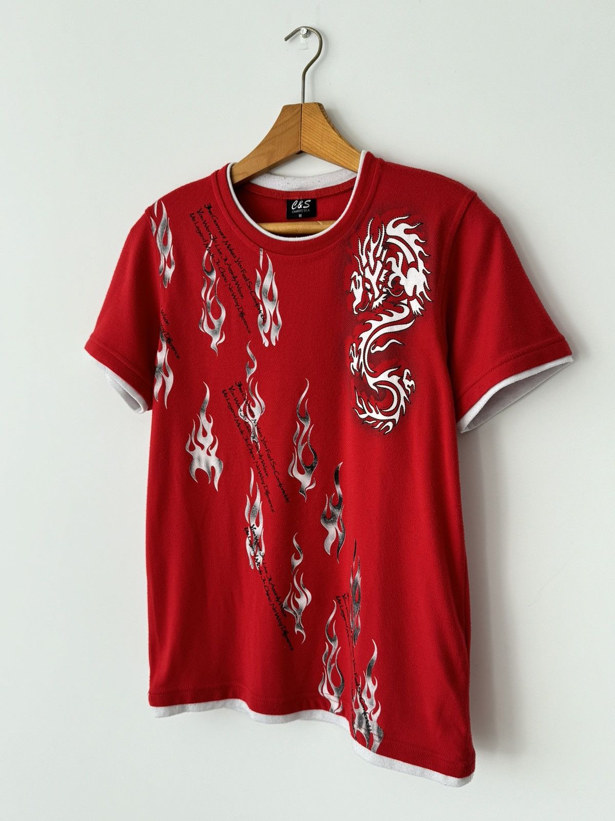 Affliction Vintage Y2K Opium Affliction Flame Dragon Red T-Shirt Size US M / EU 48-50 / 2 - 2 Thumbnail