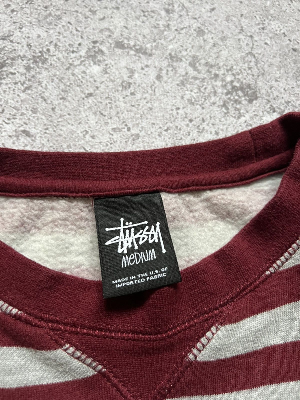 Stussy × Vintage Stussy Striped Sweatshirt Big Logo Men's Size US M / EU 48-50 / 2 - 14 Thumbnail