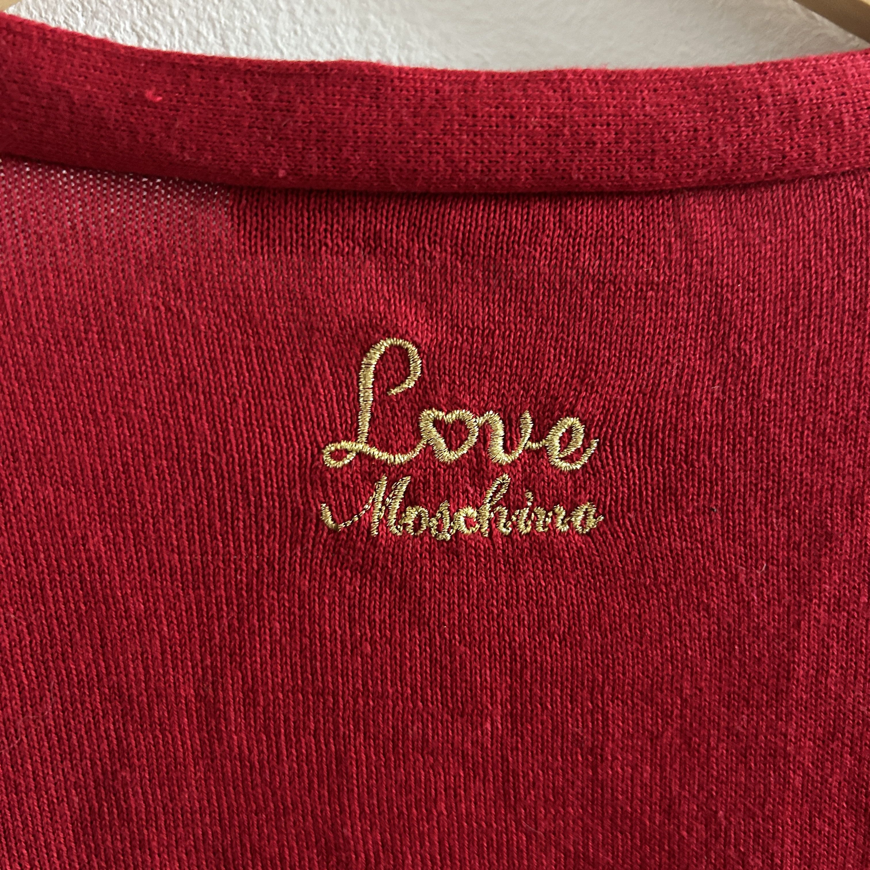 Love Moschino Love Moschino Y2k Red V-Neck Cardigan Size S / US 4 / IT 40 - 14 Thumbnail