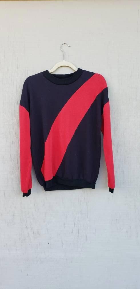Designer Vintage Black & Red Stripe retro sweater circa 1990's Size S / US 4 / IT 40 - 1 Thumbnail