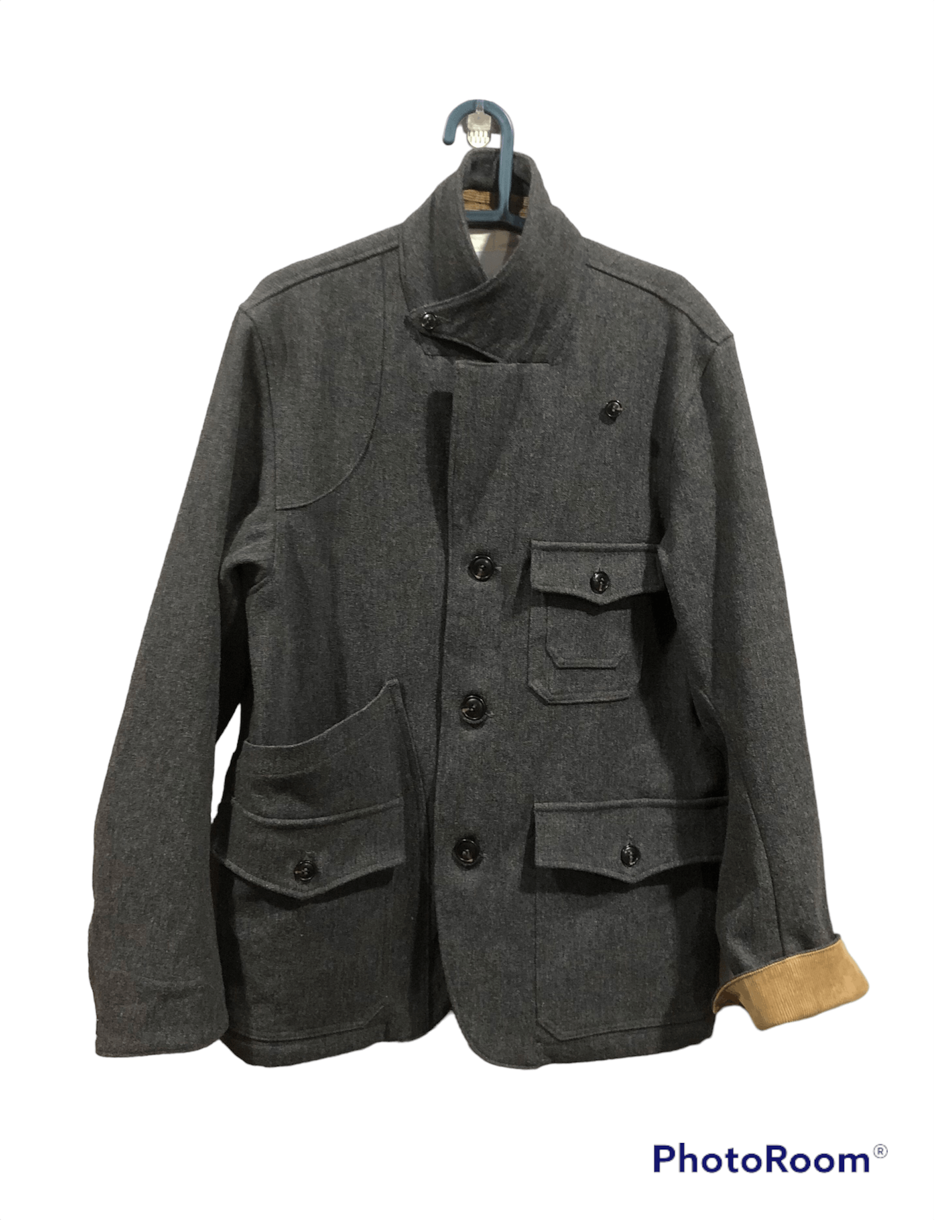 Harris Tweed H.UNIT Store Label Natural Broken Twill Wool Hunting Jacket Size US L / EU 52-54 / 3 - 3 Thumbnail