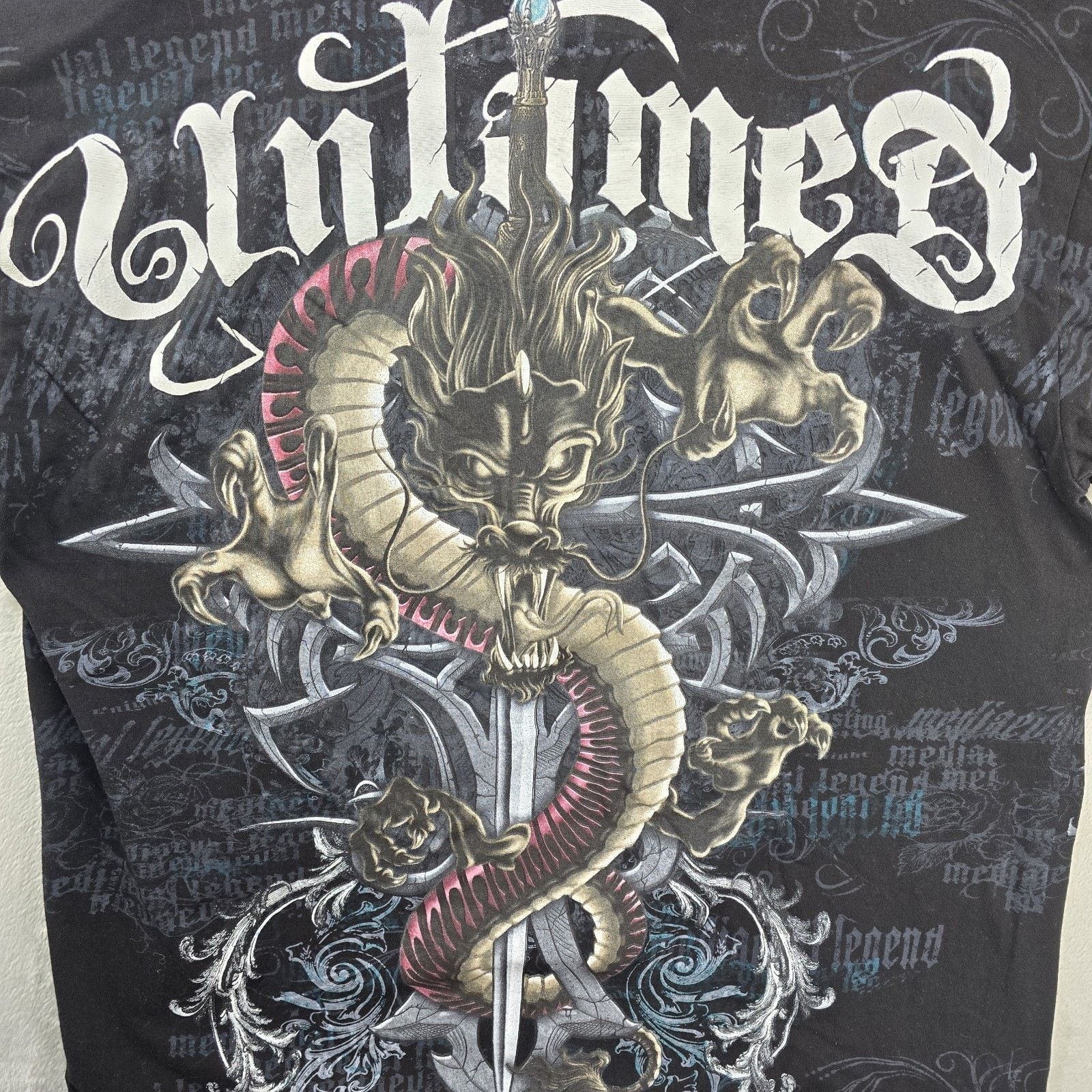 Other Vtg Untamed Dragon Cross Shirt XL Y2K Cyber Mall Goth AOP Size US XL / EU 56 / 4 - 6 Thumbnail