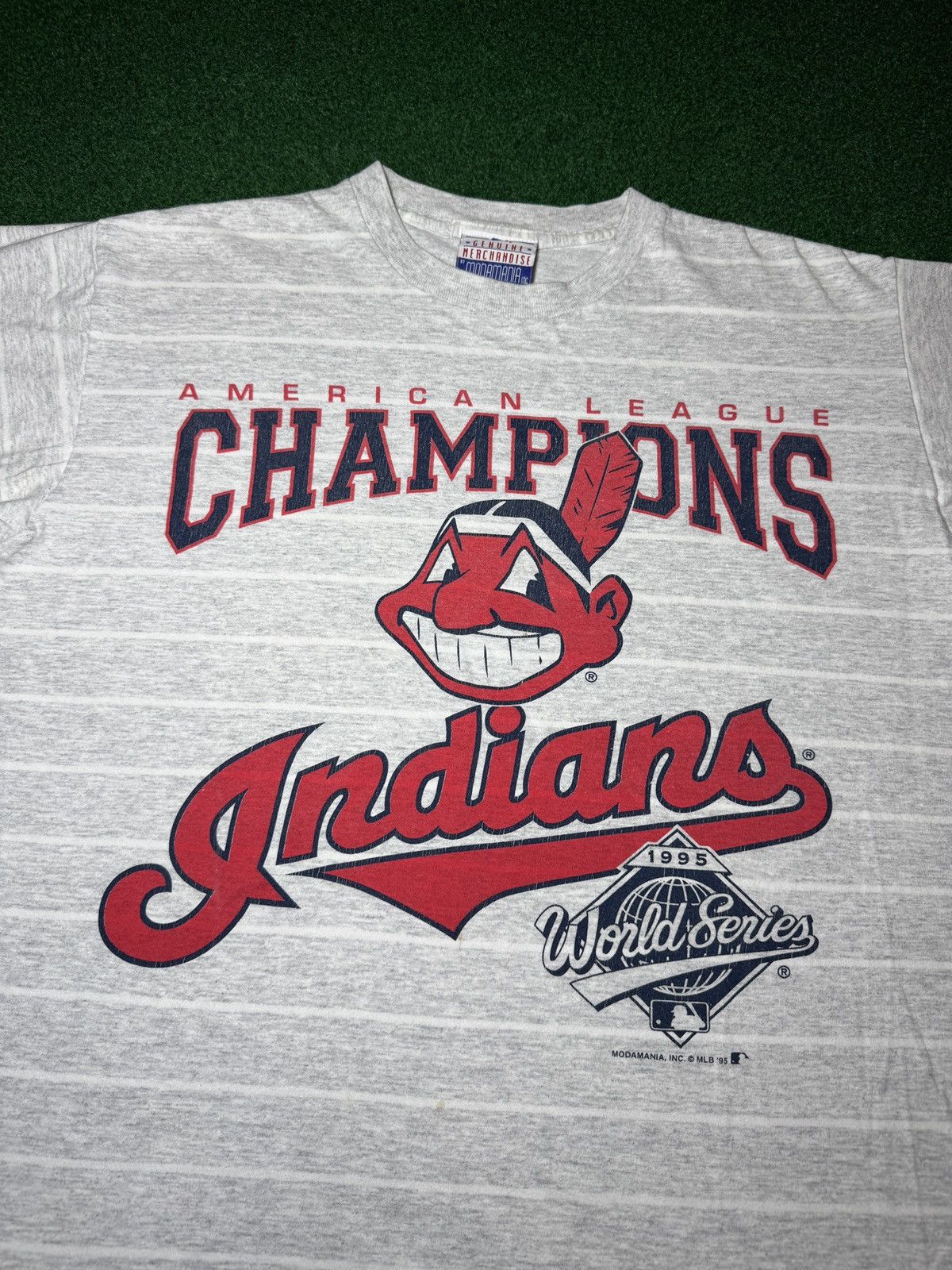 Vintage Vintage 90s Cleveland Indians Retro World Series T Shirt Size US L / EU 52-54 / 3 - 2 Thumbnail