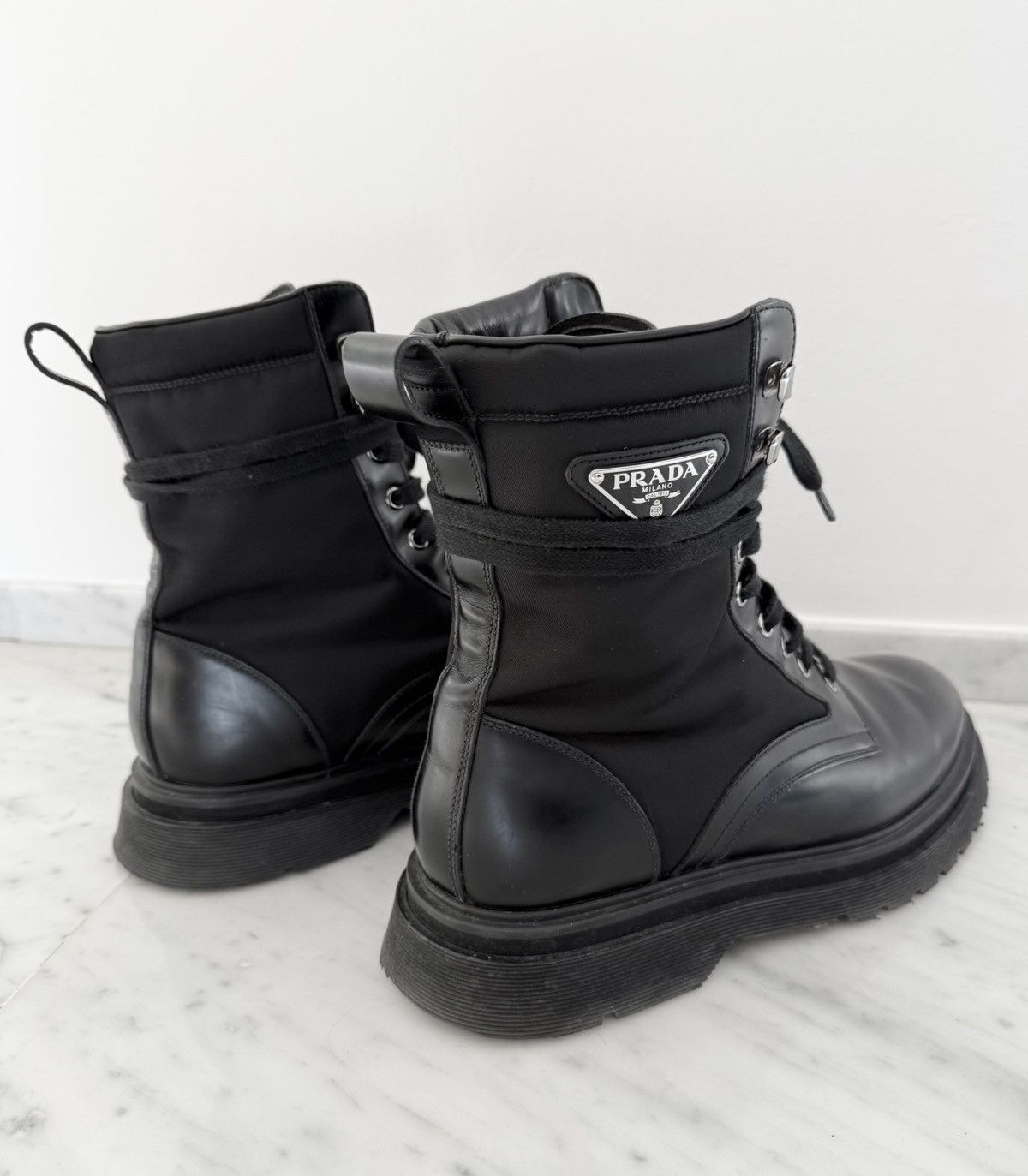 Prada Triangle Logo Combat Boots, nylon / leather Size US 10 / EU 43 - 6 Thumbnail