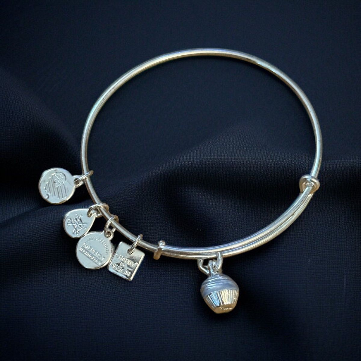 Other Alex and Ani silver tone cupcake expandable bangle bracelet Size ONE SIZE - 1 Thumbnail