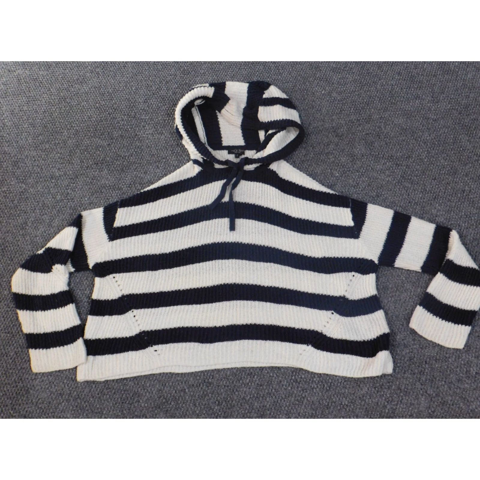 Rag & Bone rag & bone Womens Small sweater White striped knit pullover rib knit long sleeve Size S / US 4 / IT 40 - 4 Thumbnail