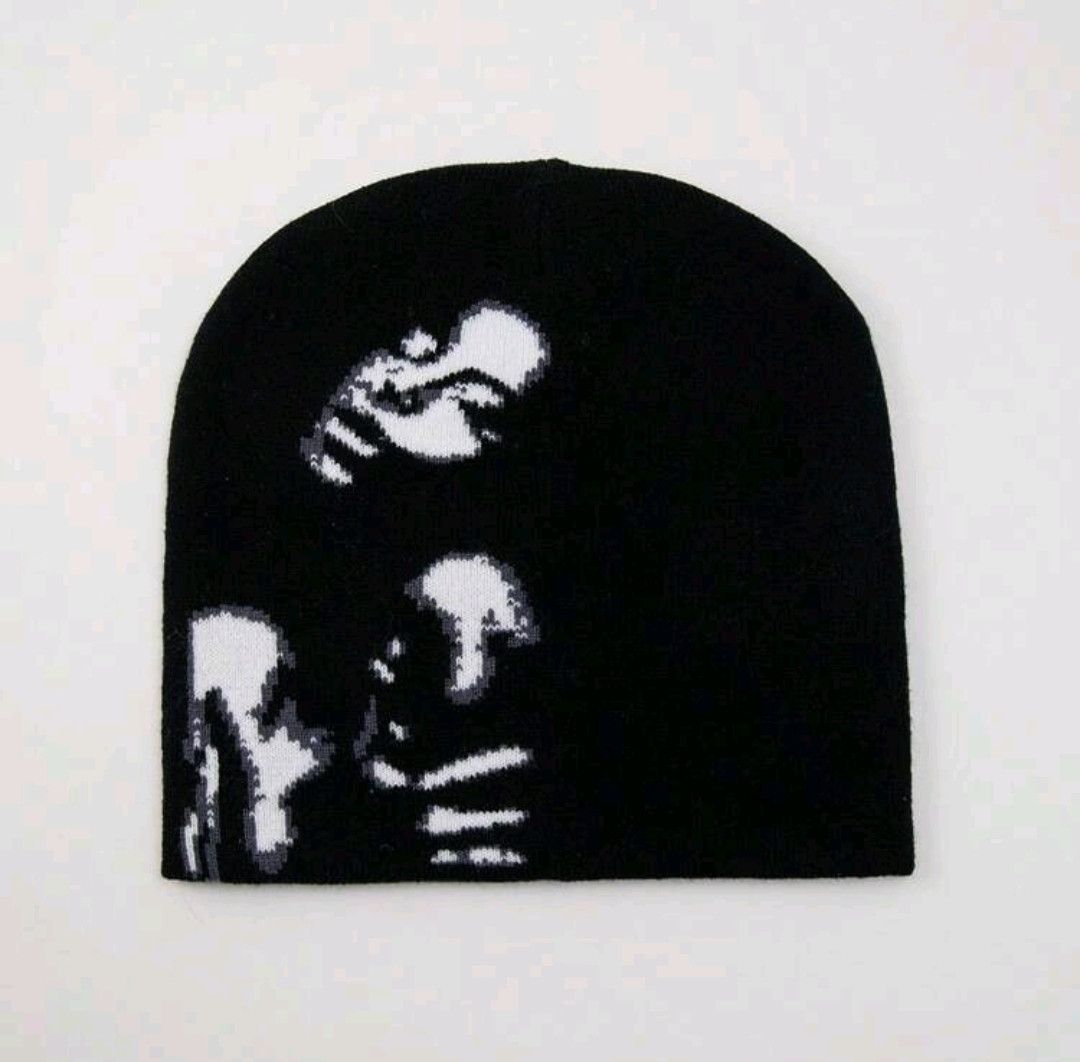 Vintage Unisex small medium Jacquard Knit Hat with Soul Pattern Size ONE SIZE - 1 Thumbnail