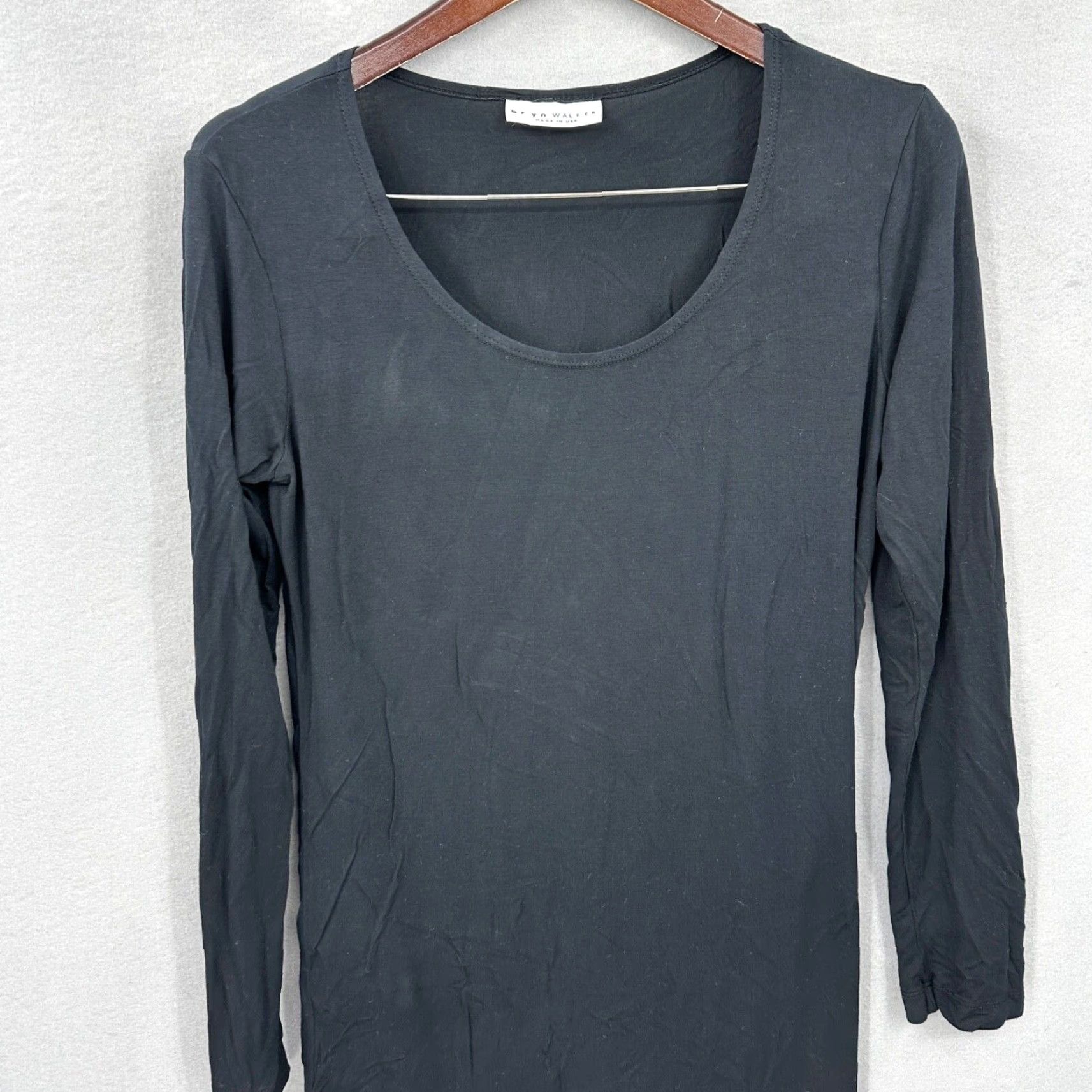 Vintage Bryn Walker Tunic Top Womens Small Black Long Sleeve Modal Lagenlook READ Size S / US 4 / IT 40 - 4 Thumbnail