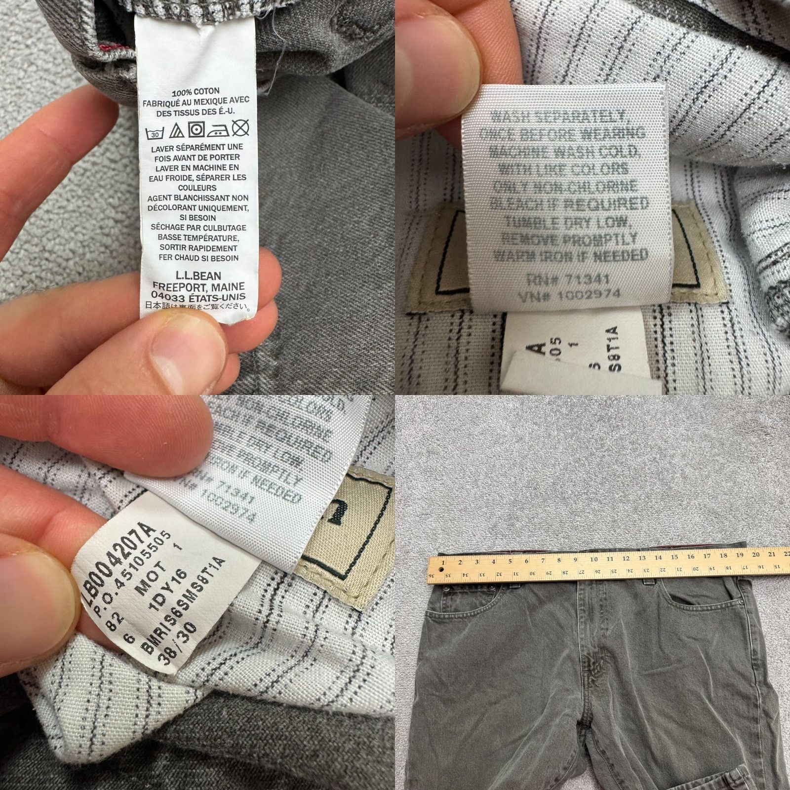 Vintage L.L. Bean Jeans Straight Denim 38x30 Green 100% Cotton Mens Regular Classic Fit Size US 38 / EU 54 - 8 Thumbnail