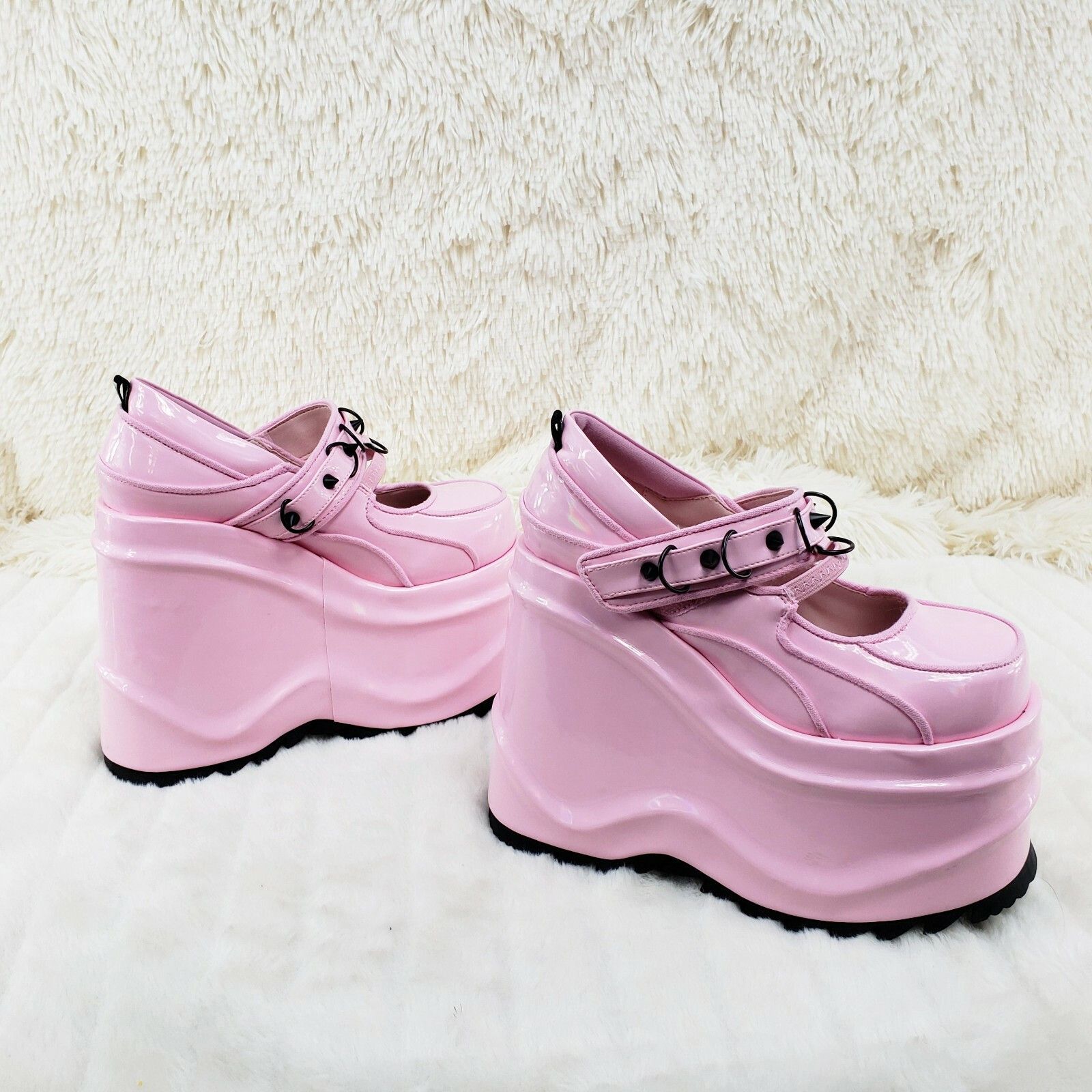 Other DEMONIA Wave 48- 6" Platform Pink Patent Goth Punk Mary Jane Size US 9 / IT 39 - 4 Thumbnail