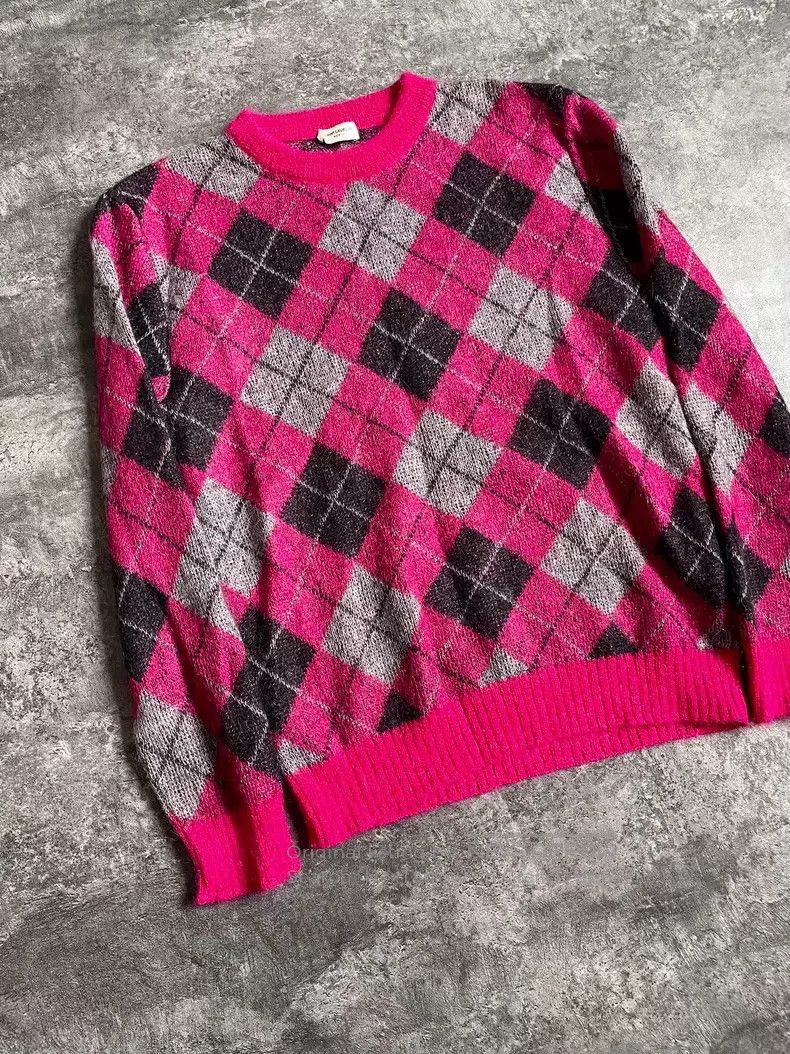 Saint Laurent Paris Saint Laurent Paris Pink Diamond Quilted Knit Sweater Size US L / EU 52-54 / 3 - 2 Thumbnail