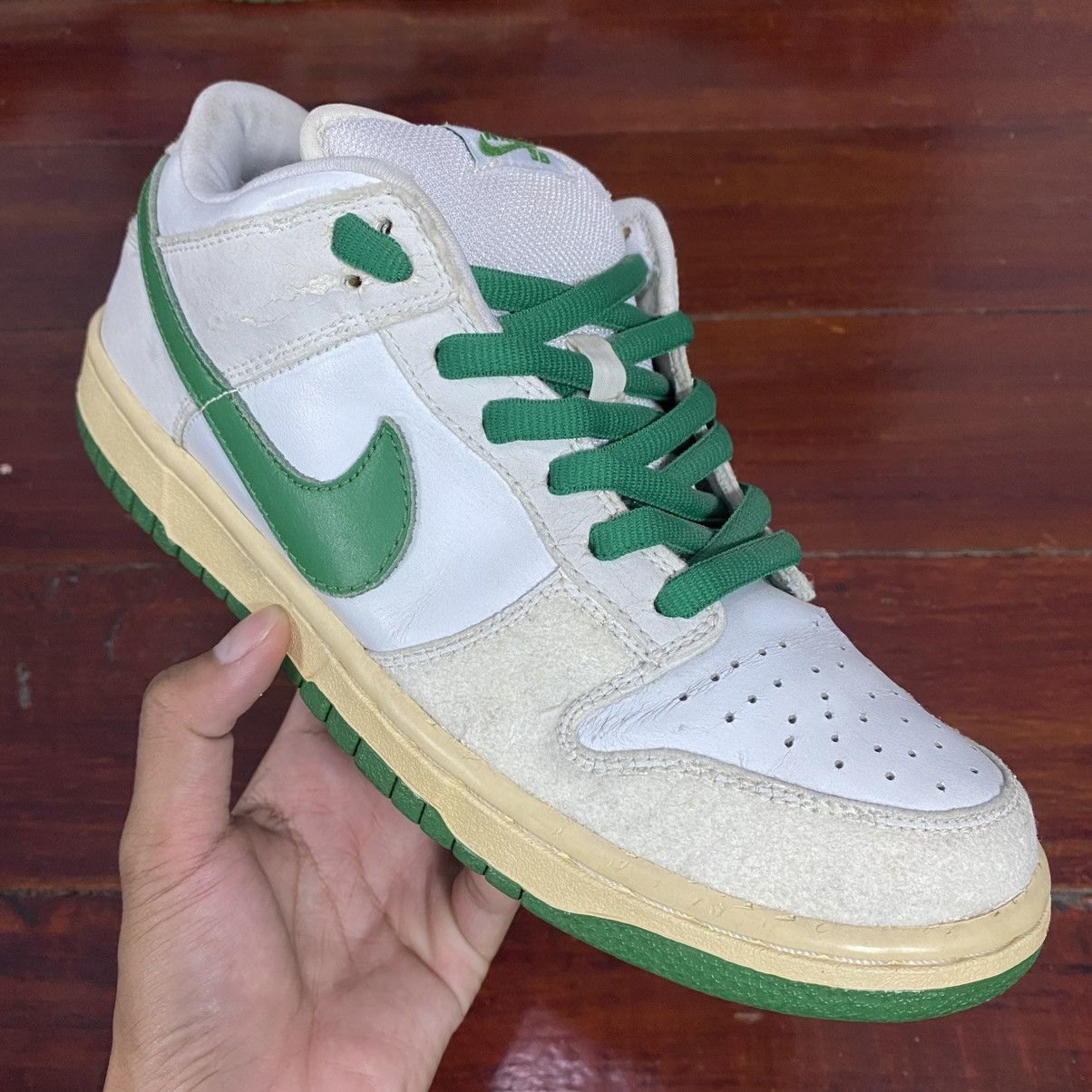 Nike SB Dunk Low White Classic Green 2004 Size US 8 / EU 41 - 4 Thumbnail