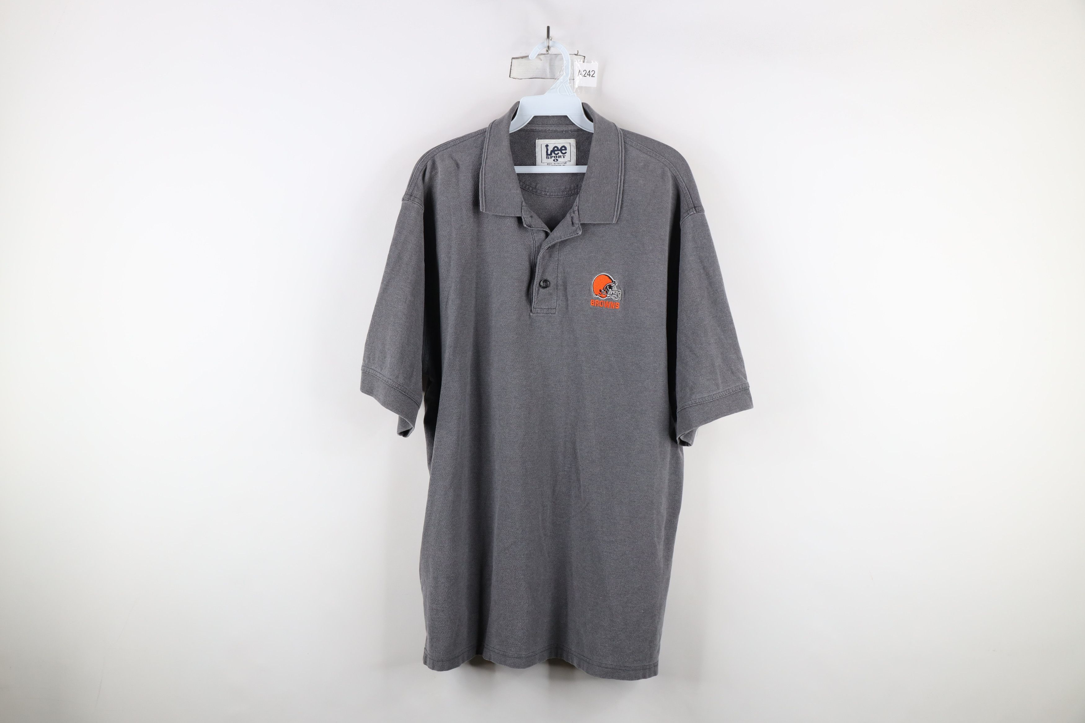 Vintage Vintage 90s Spell Out Cleveland Browns Football Polo Gray Size US L / EU 52-54 / 3 - 1 Thumbnail