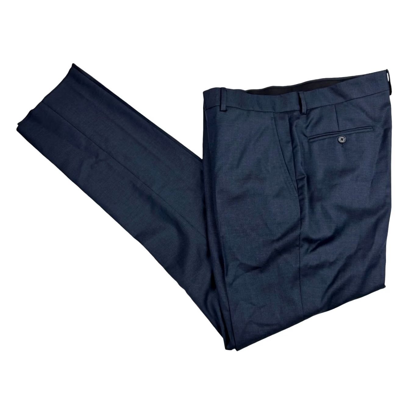 Brooks Brothers Brooks Brothers Men’s Bespoke Unhemmed Wool Dress Pants Blue Italy 37 Size US 37 - 2 Thumbnail
