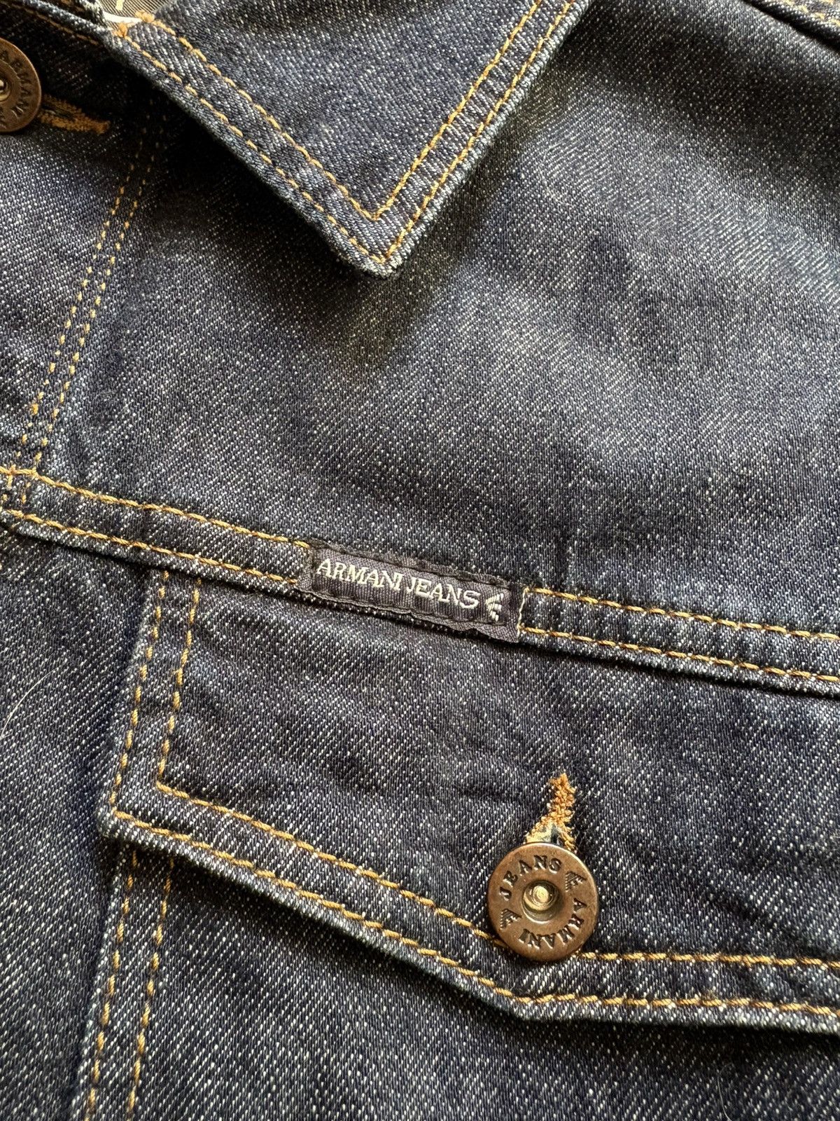Armani Vintage Armani Jeans Dark Wash Denim Jacket Italy Size S Size US S / EU 44-46 / 1 - 6 Thumbnail