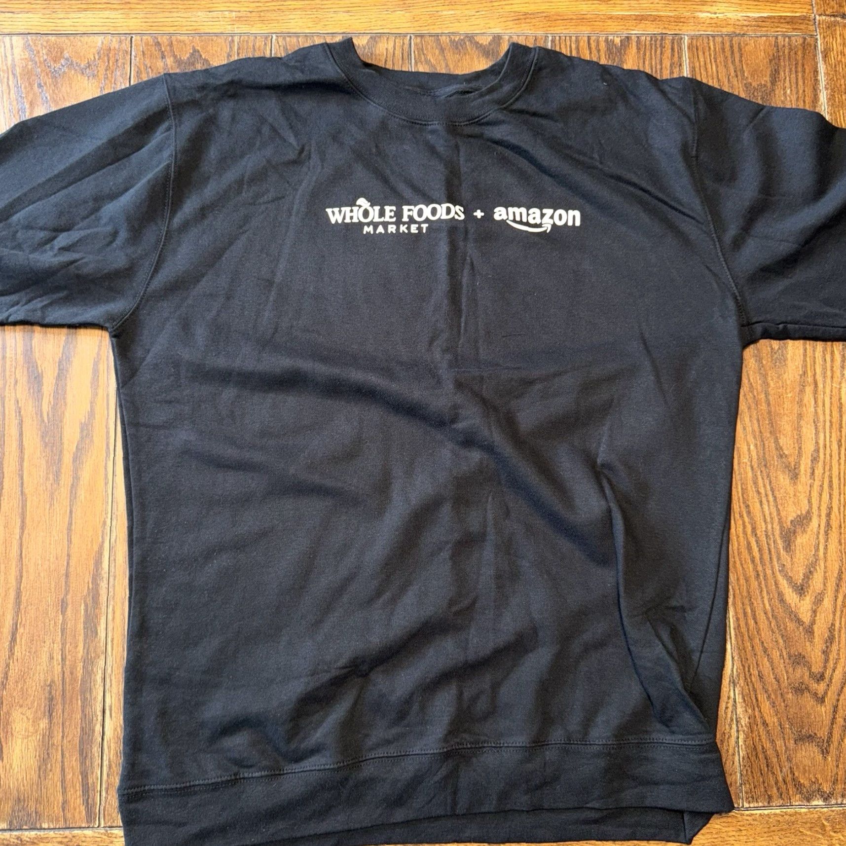 Market VINTAGE Whole Foods Market Sweatshirt Mens XL Black Crewneck Amazon Product Line Graphic Print Logo Size US XL / EU 56 / 4 - 2 Thumbnail