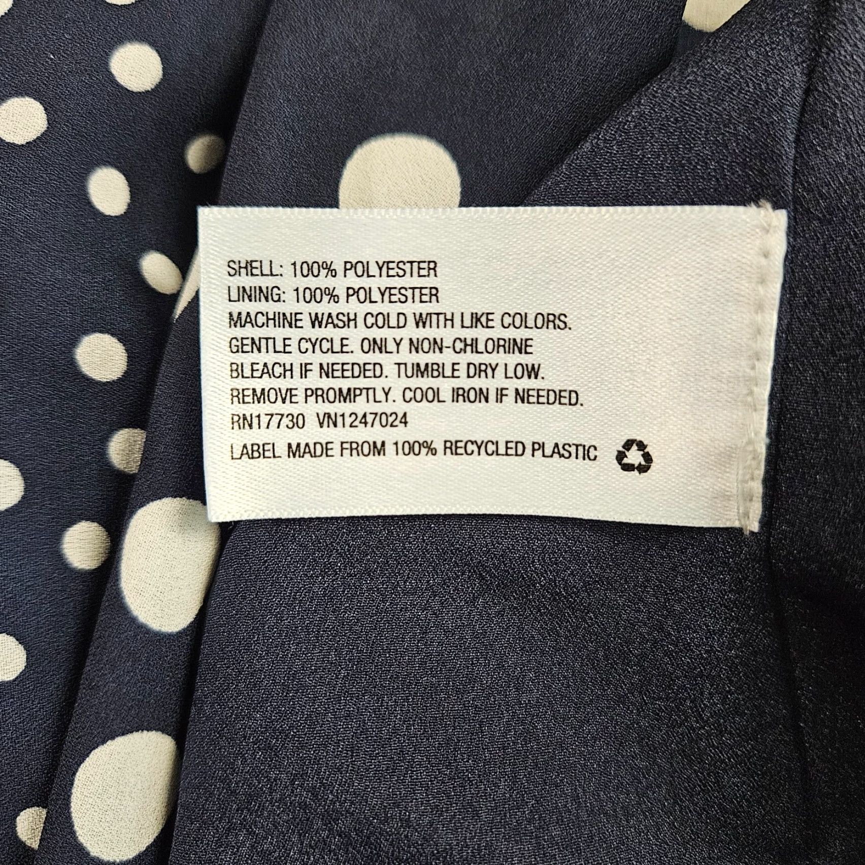 Vintage A New Day Womens Dress One Shoulder Shift Midi Polka Dot Blue White Sz L Size L / US 10 / IT 46 - 4 Thumbnail