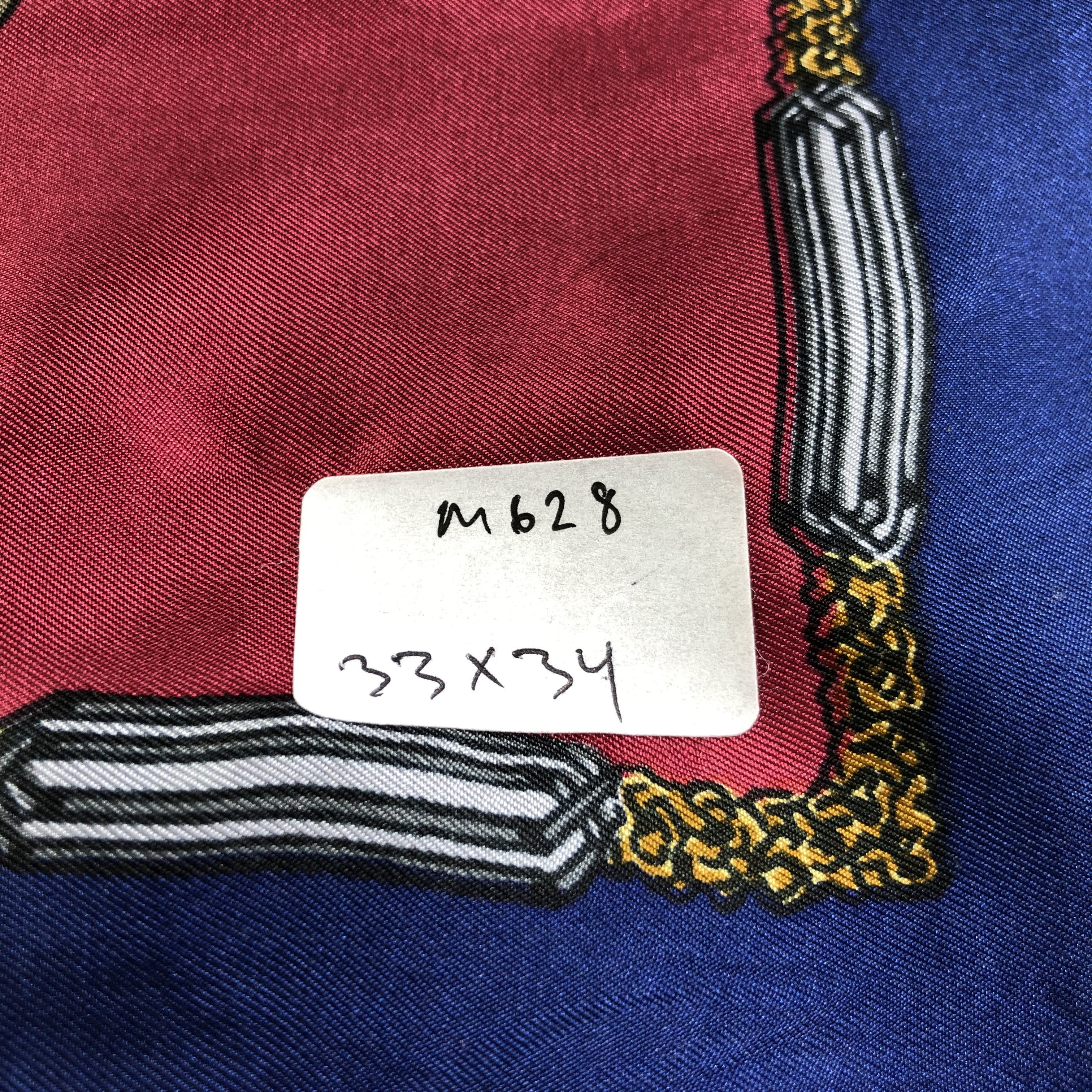 Japanese Brand Vintage Luxury Horse Saddle Silk Scarf M628 Size ONE SIZE - 8 Thumbnail