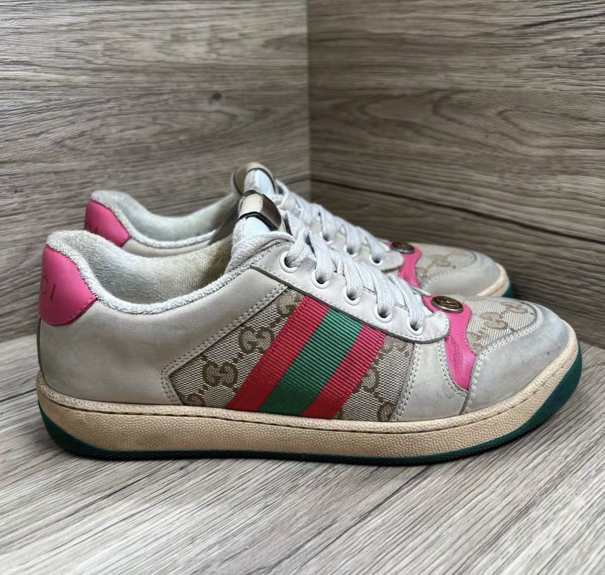 Gucci Gucci Dirty Grey-Pink Sneakers J41 Size US 7 / IT 37 - 2 Thumbnail