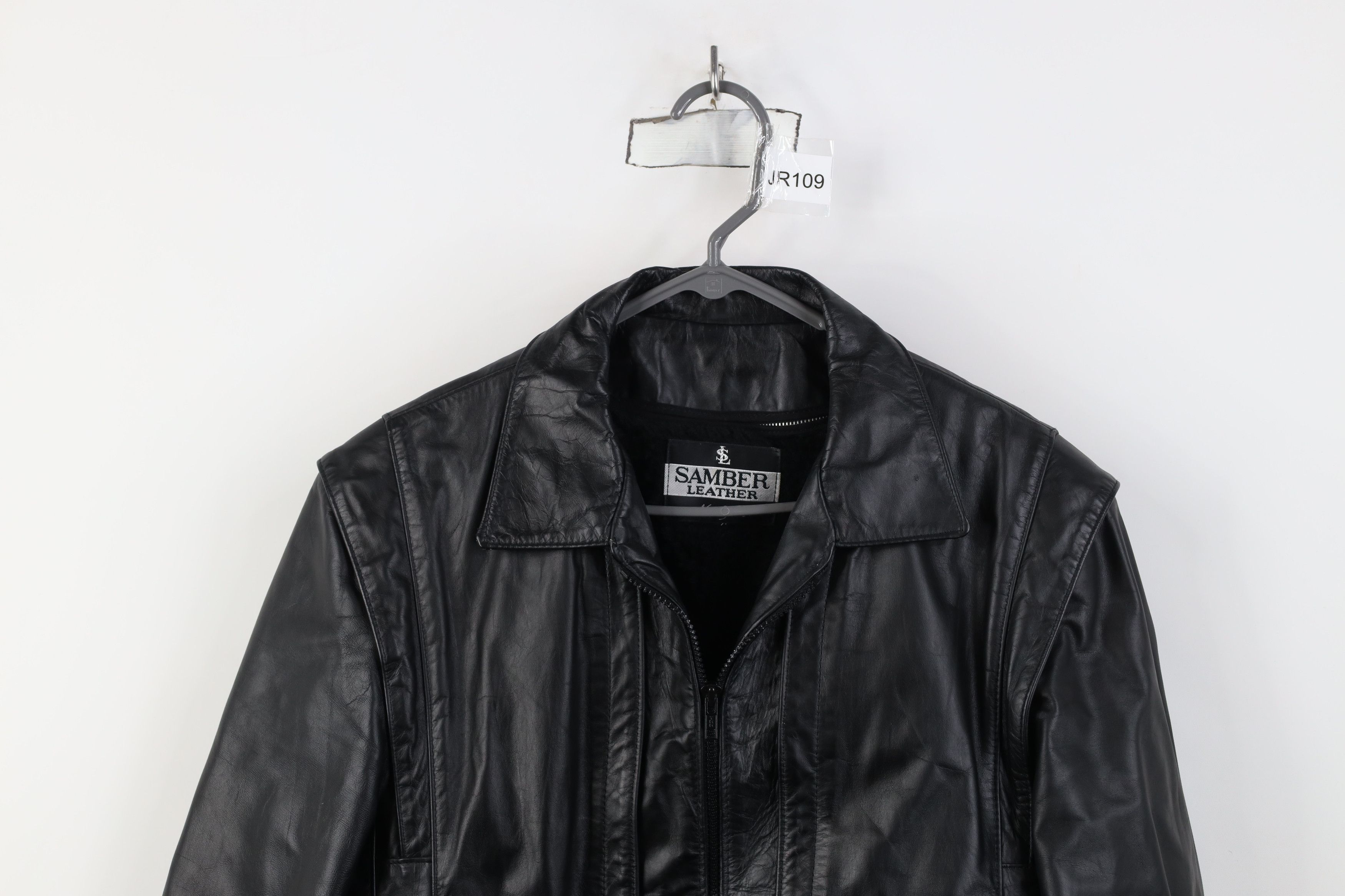 Vintage Vintage 90s Streetwear Lined Leather Full Zip Jacket Black Size US M / EU 48-50 / 2 - 2 Thumbnail