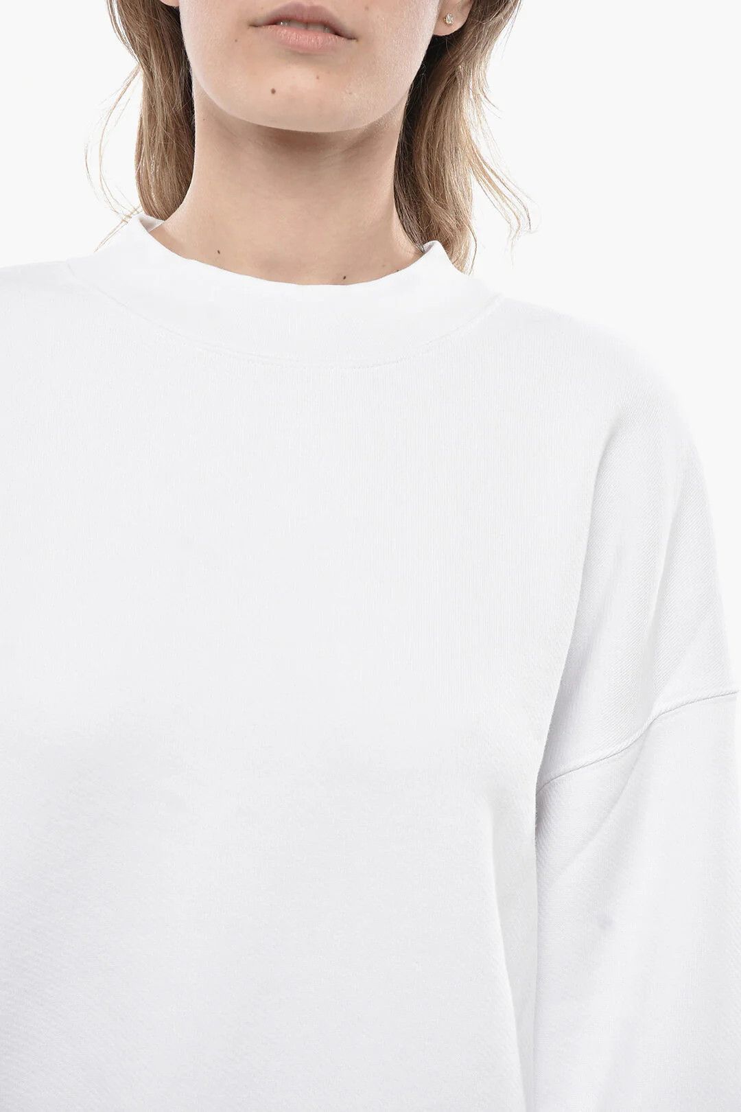 Palm Angels og1mm0326 Brushed Cotton Crewneck Sweatshirt in White Size M / US 6-8 / IT 42-44 - 3 Thumbnail